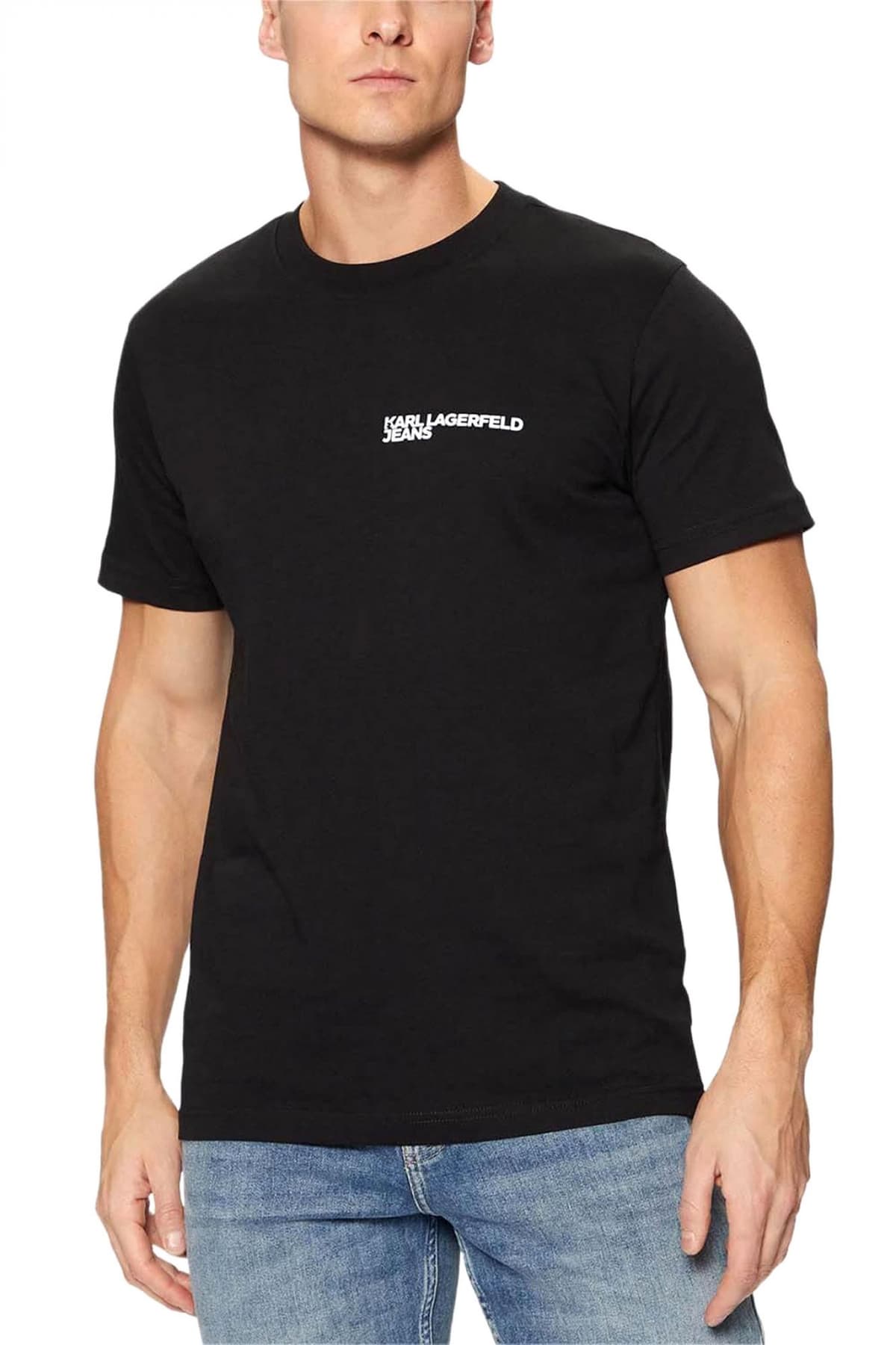 KARL LAGERFELD JEANS T-SHIRT KLJ SLIM SS TEE ΜΑΥΡΟ