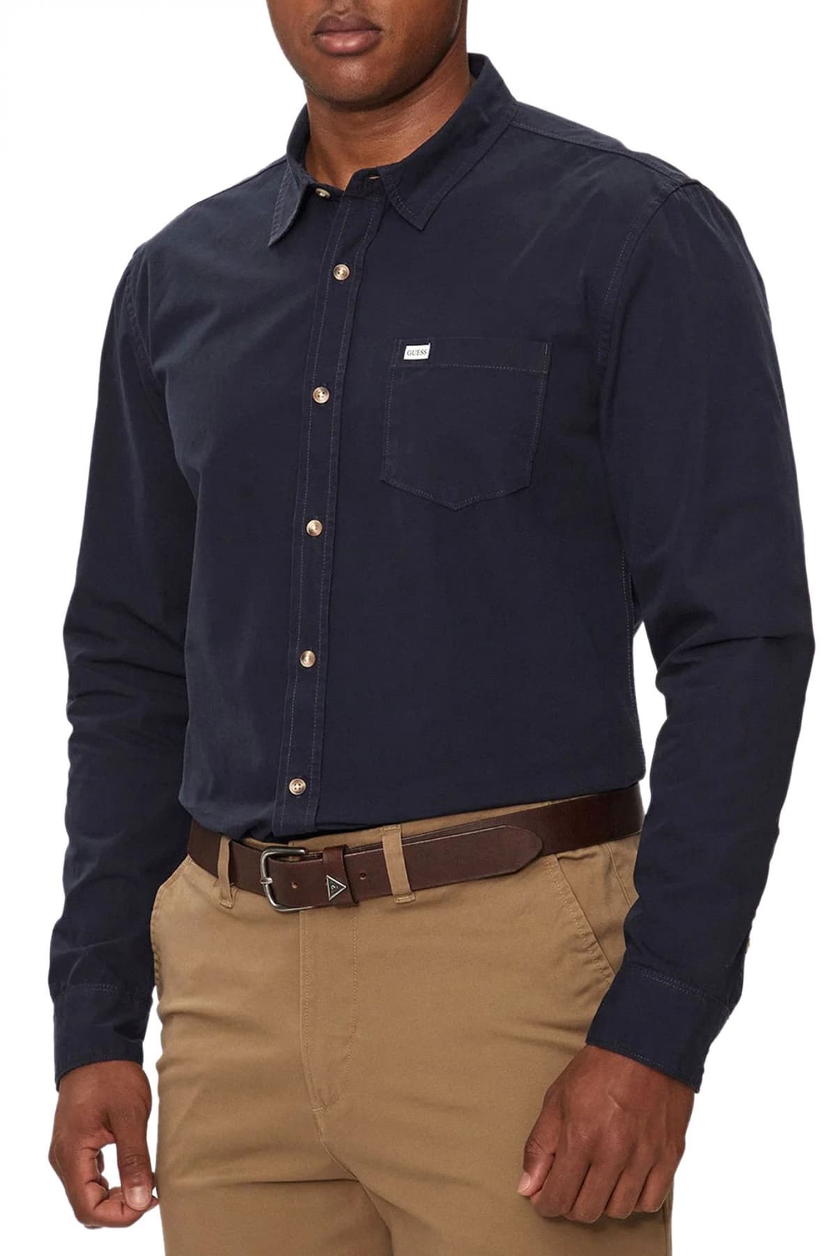 GUESS JEANS ΠΟΥΚΑΜΙΣΟ SLIM FIT ΛΕΥΚΟ