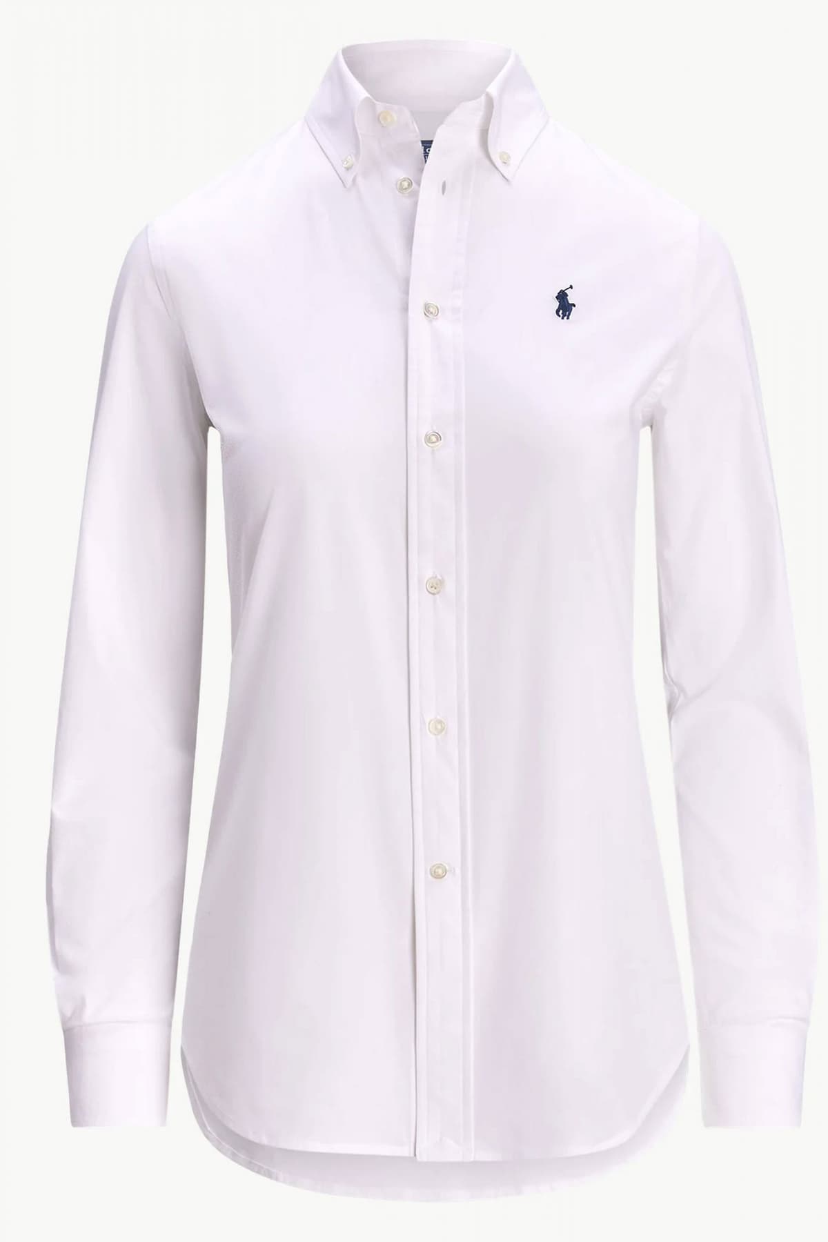RALPH LAUREN ΠΟΥΚΑΜΙΣΟ CLASSICS ΠΟΠΛΙΝΑ BUTTON DOWN LOGO ΛΕΥΚΟ