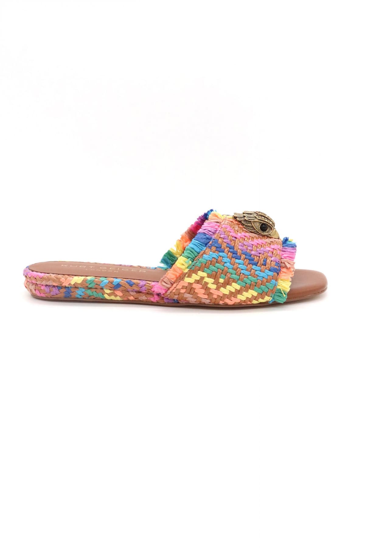 KURT GEIGER ΠΑΠΟΥΤΣΙΑ ΠΑΝΤΟΦΛΕΣ KENSINGTON FLAT SANDAL LOGO ΠΟΛΥΧΡΩΜΟ