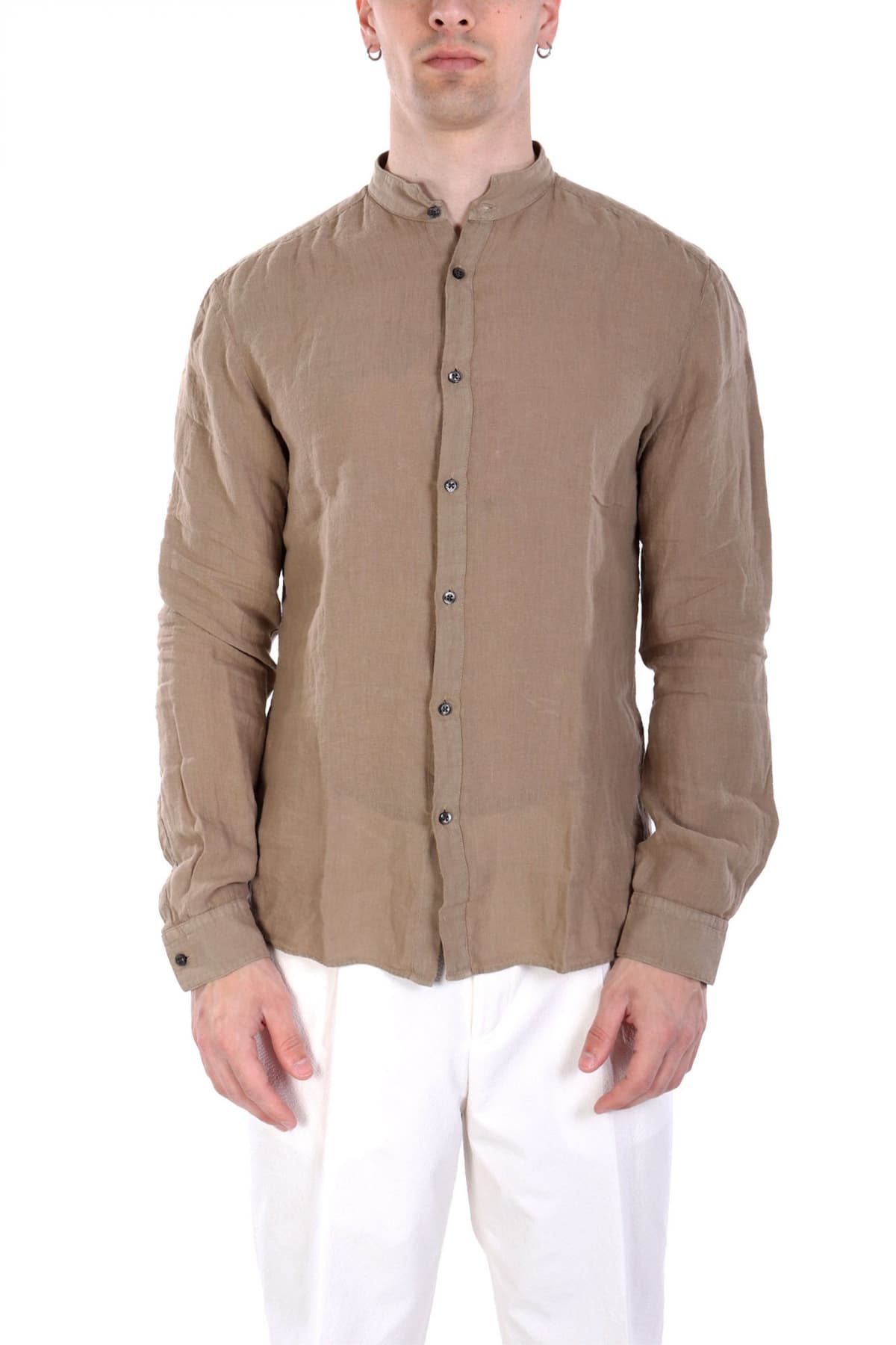 HUGO ΠΟΥΚΑΜΙΣΟ ELVORY MAO ΛΙΝΟ SLIM FIT ΧΑΚΙ