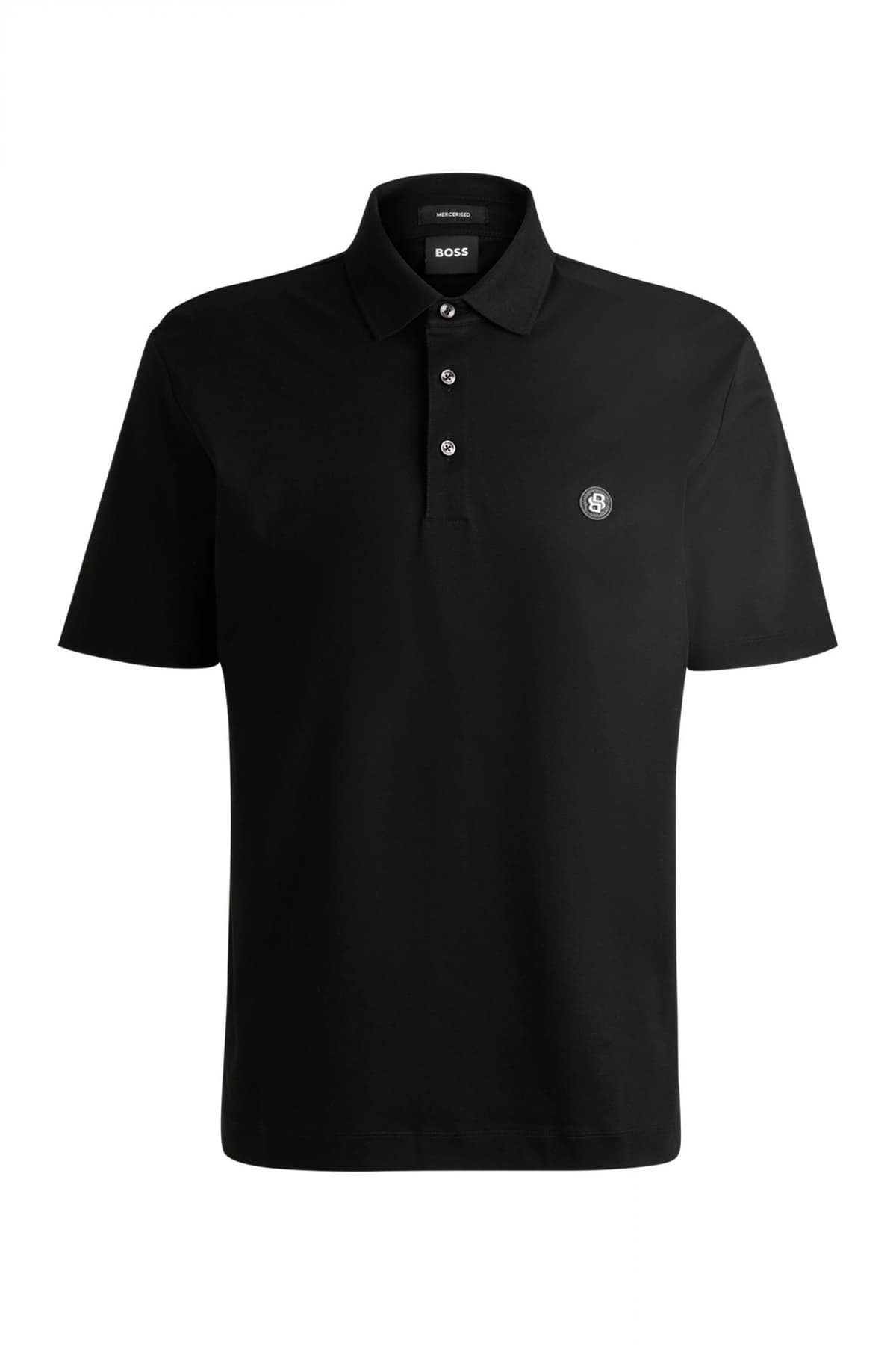 BOSS POLO REGULAR FIT C-PARRIS 01 ΜΑΥΡΟ