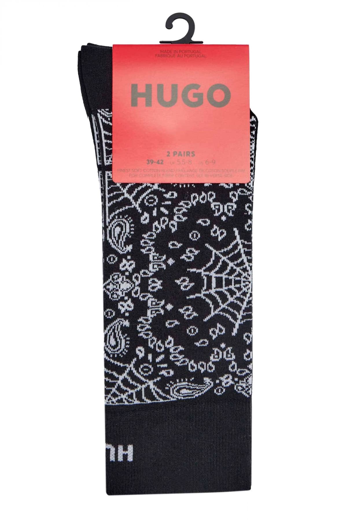 HUGO ΚΑΛΤΣΕΣ 2P RS BANDANA CC LOGO ΛΕΥΚΟ-ΜΑΥΡΟ