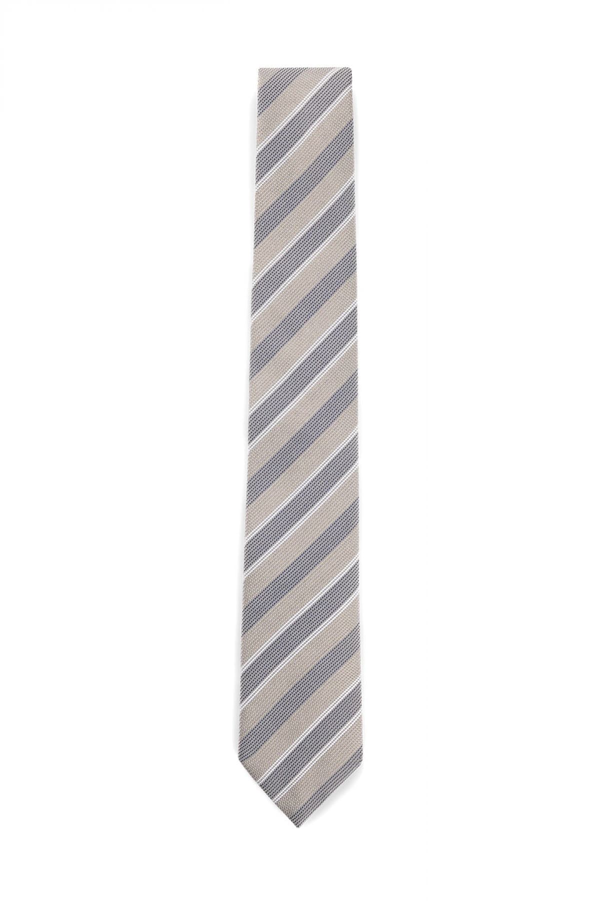 BOSS ΓΡΑΒΑΤΑ C-TIE 7.5 CM-251 ΡΙΓΕ ΛΕΥΚΟ-ΓΚΡΙ-ΜΠΕΖ