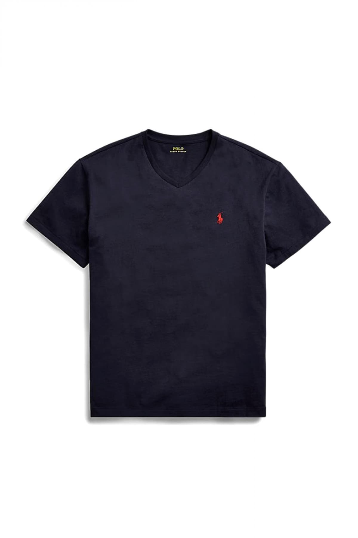 RALPH LAUREN T-SHIRT V NECK CLASSIC FIT LOGO ΜΠΛΕ