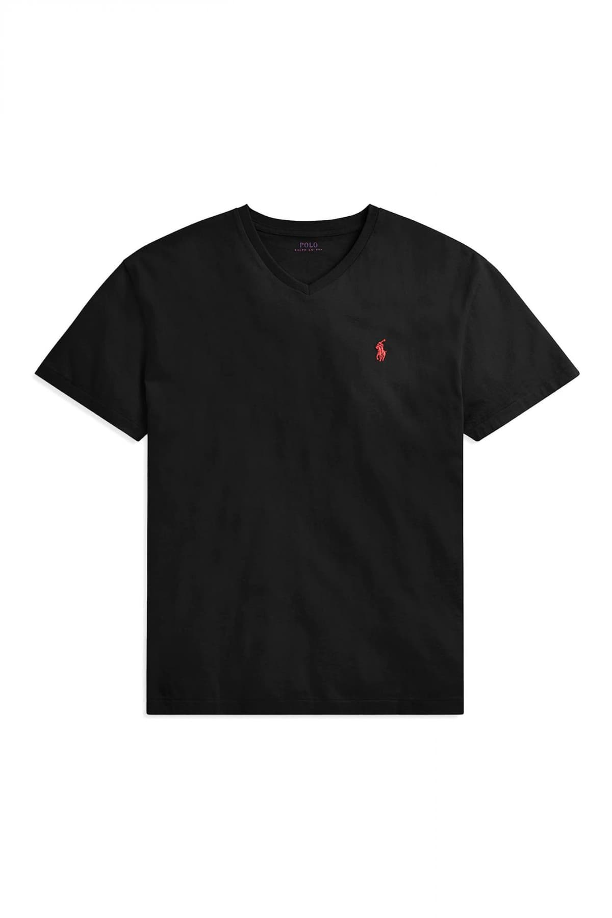 RALPH LAUREN T-SHIRT V NECK CLASSIC FIT LOGO ΜΑΥΡΟ