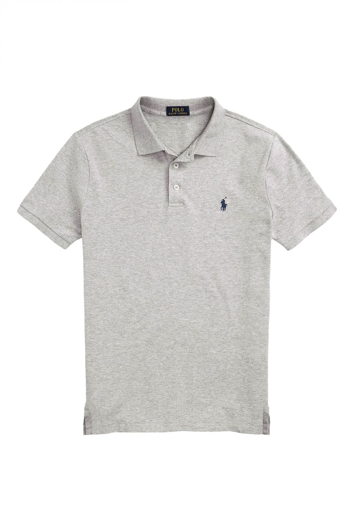 RALPH LAUREN POLO CUSTOM SLIM FIT STRETCH MESH LOGO ΓΚΡΙ