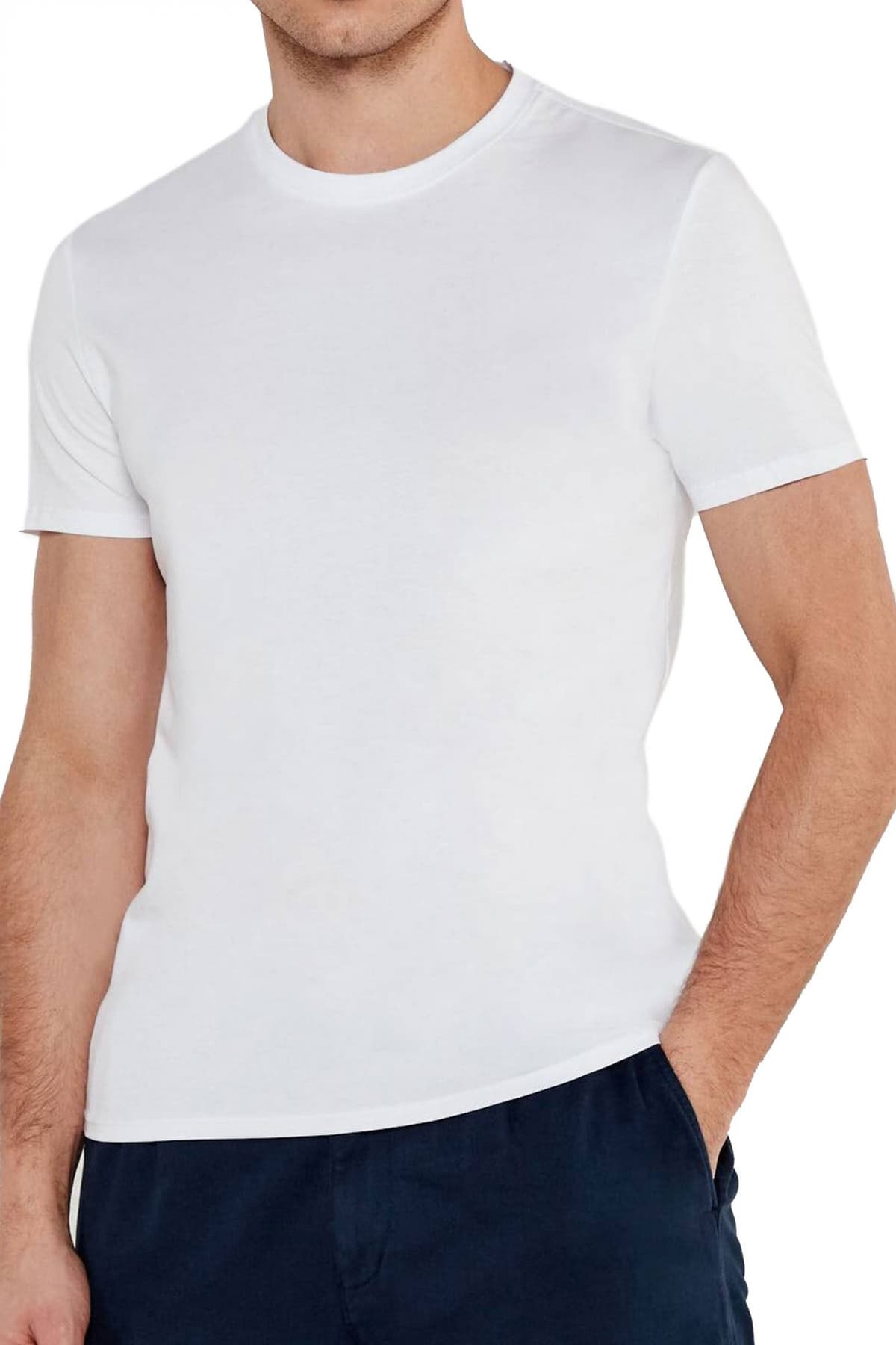 GUESS JEANS ΕΣΩΡΟΥΧΟ T-SHIRT ONE PACK COTTON SLIM FIT TEE ΛΕΥΚΟ