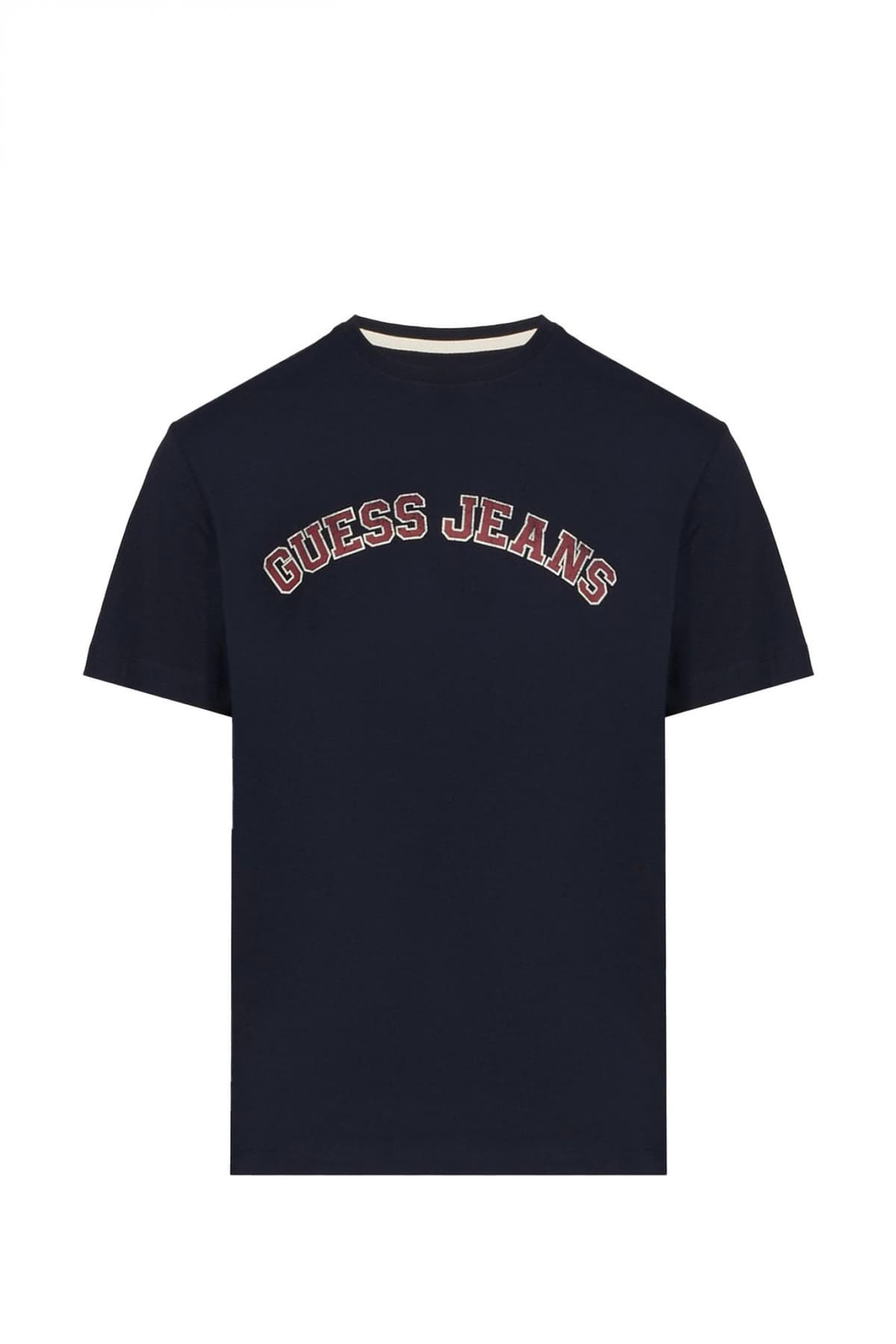 GUESS JEANS T-SHIRT CREWNECK REGULAR FIT LOGO ΜΠΛΕ