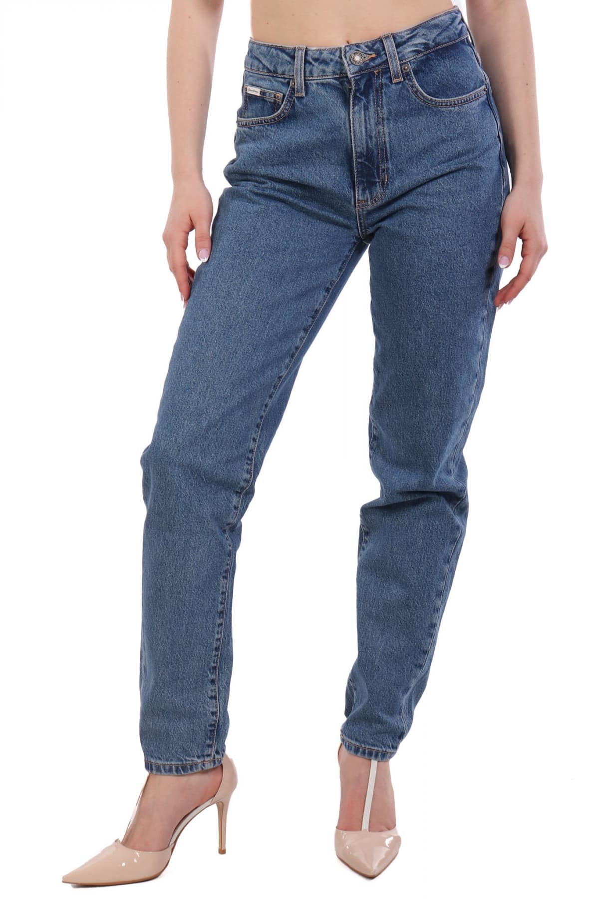 GUESS JEANS ΠΑΝΤΕΛΟΝΙ JEANS ΜΟΜ G06 ΜΠΛΕ