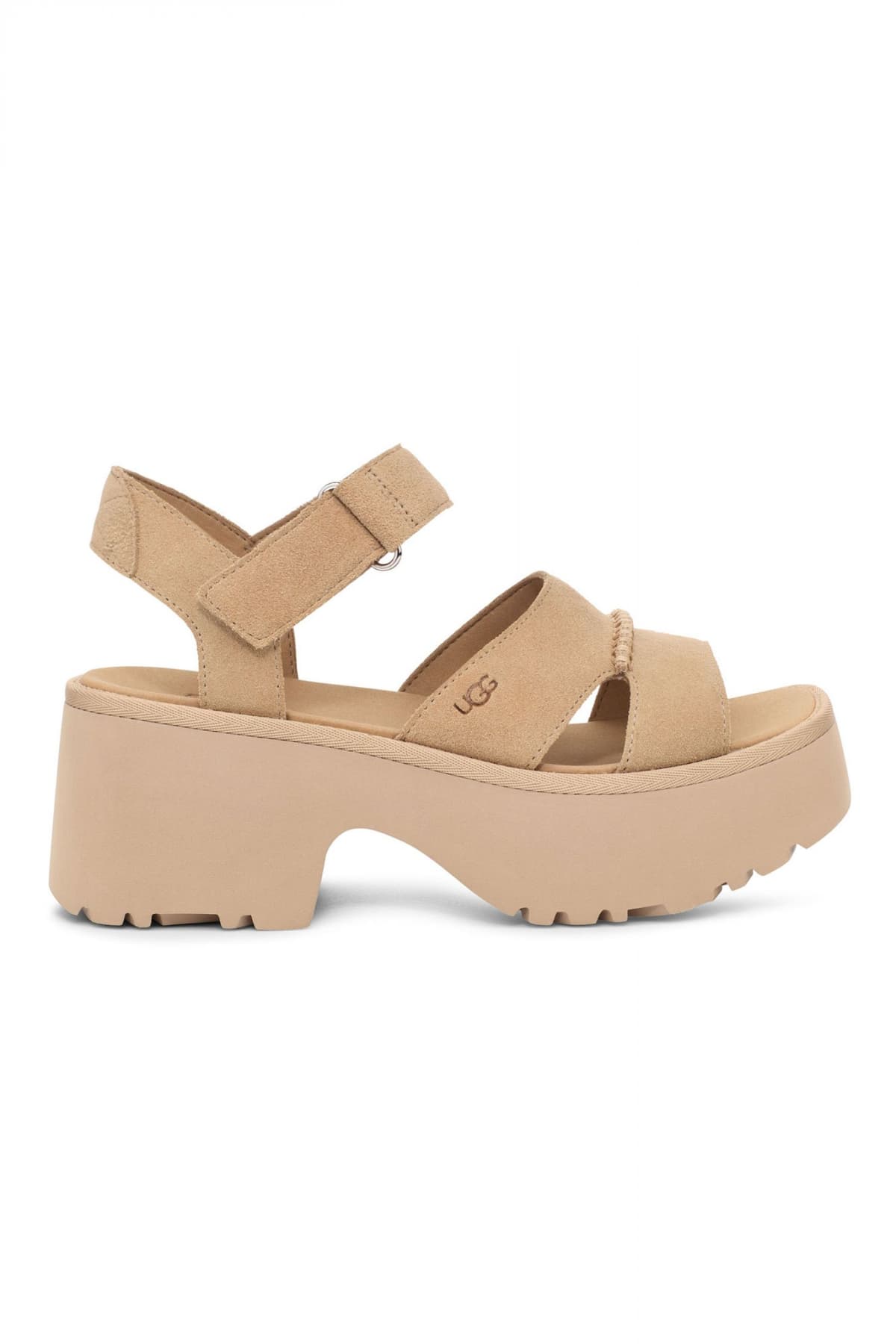 UGG ΠΑΠΟΥΤΣΙΑ ΠΕΔΙΛΑ ΝΕW HEIGHTS ANKLE STRAP LOGO MΠΕΖ