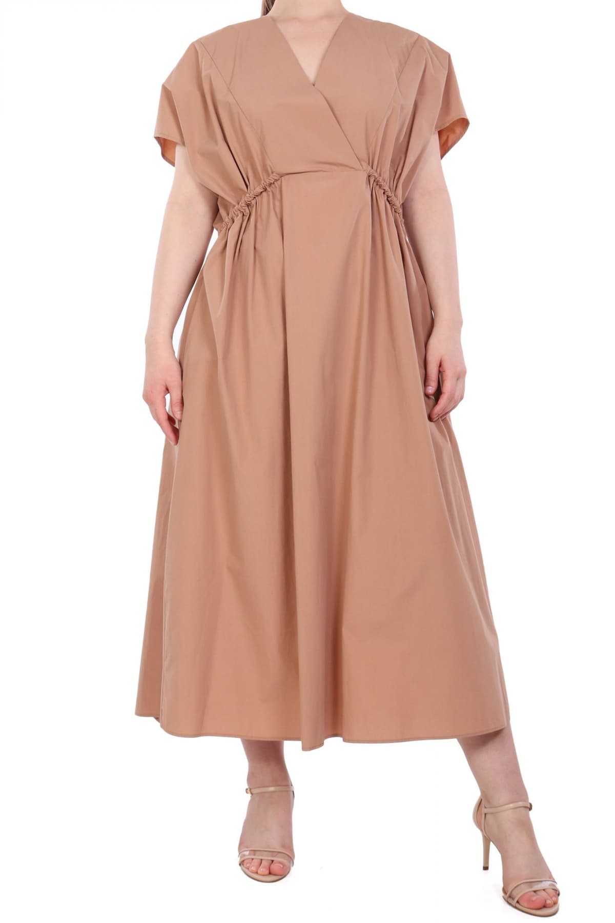 MAX MARA WEEKEND ΦΟΡΕΜΑ MIDI BLASONE V-NECK ΚΑΜΕΛ