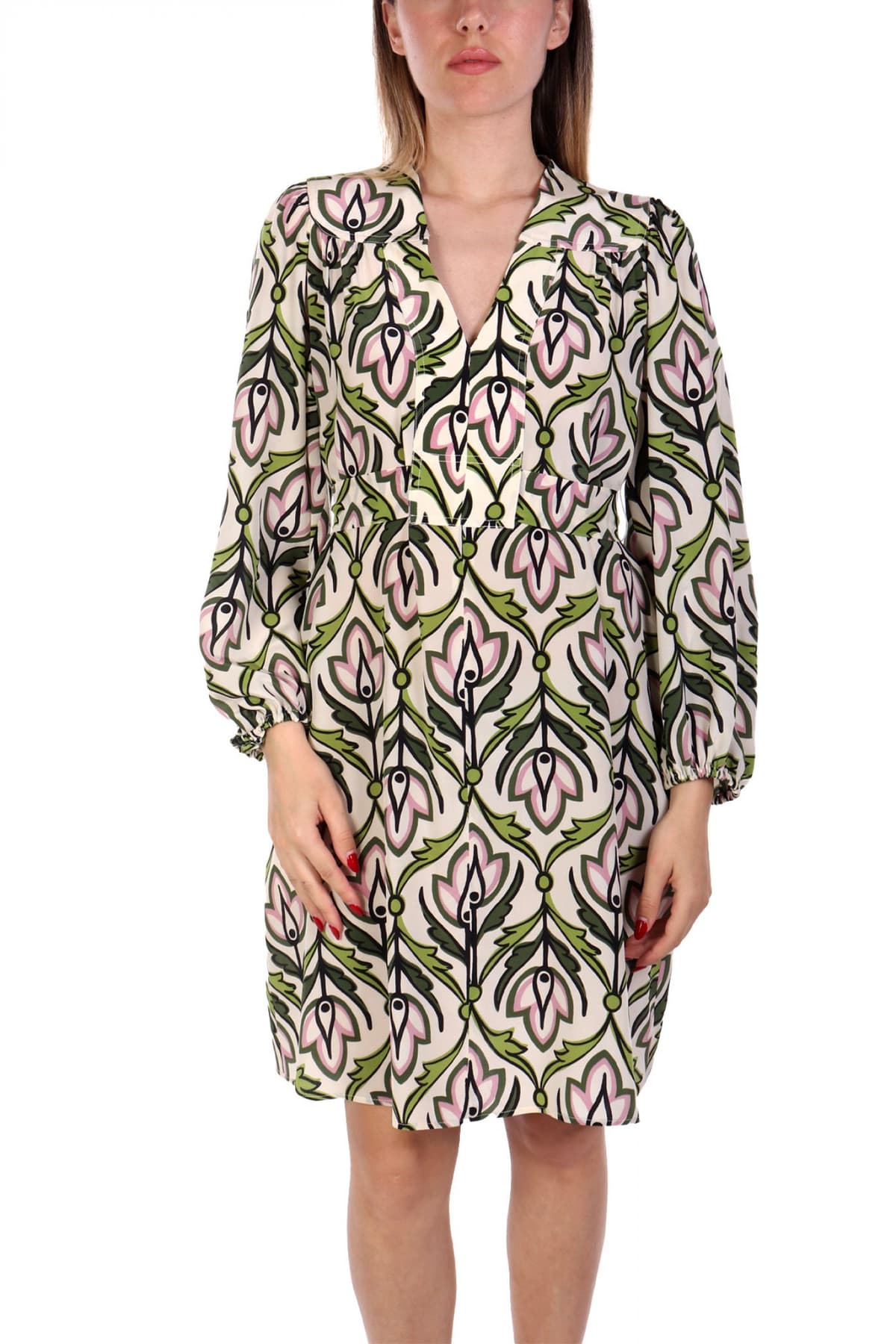 MAX MARA WEEKEND ΦΟΡΕΜΑ MIDI BADEN ΜΕΤΑΞΙ ΕΜΠΡΙΜΕ ΕΚΡΟΥ-ΠΡΑΣΙΝΟ-ΡΟΖ