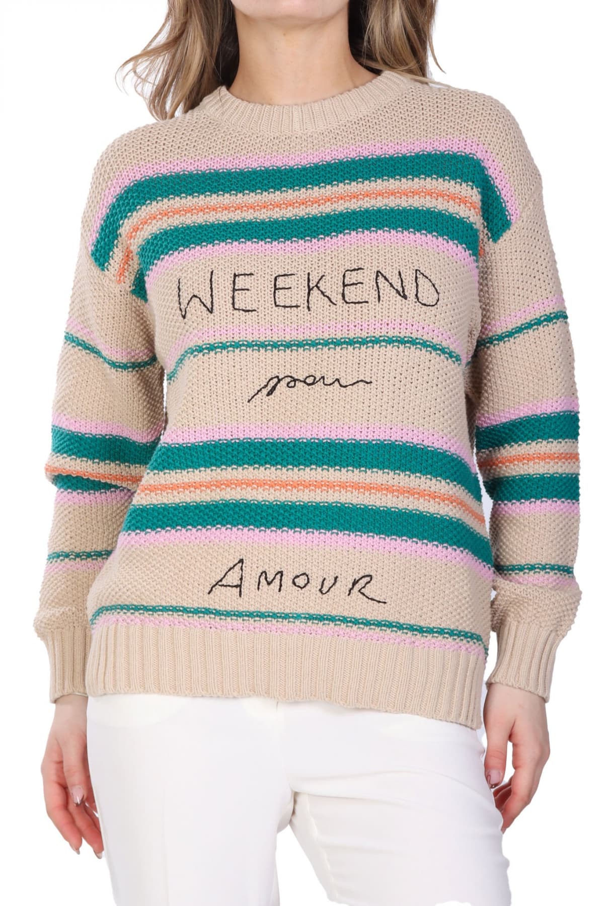 MAX MARA WEEKEND ΠΛΕΚΤΟ ANGUS LOGO ΠΟΛΥΧΡΩΜΟ