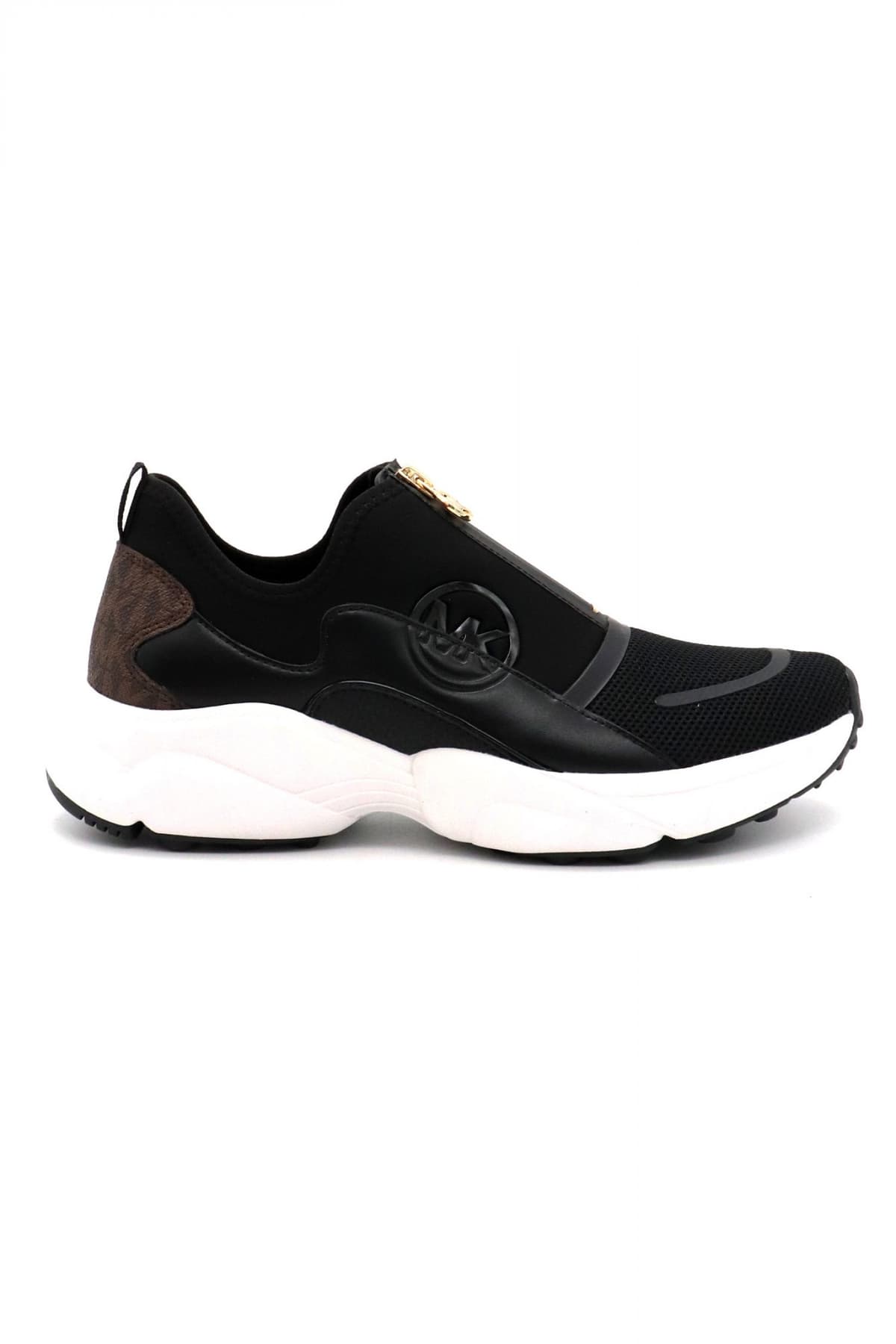 MICHAEL KORS ΠΑΠΟΥΤΣΙΑ SNEAKERS SAMI ZIP TRAINER ΦΕΡΜΟΥΑΡ LOGO MAYΡΟ