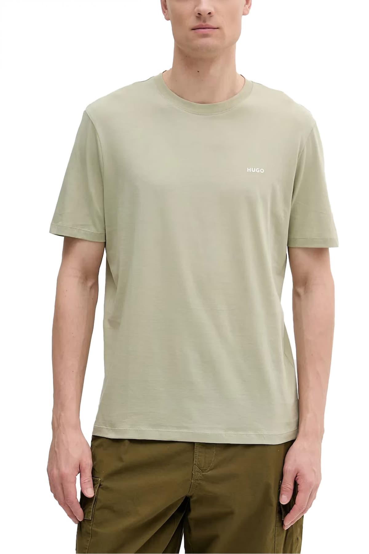 HUGO T-SHIRT DERO222 LOGO ΠΡΑΣΙΝΟ