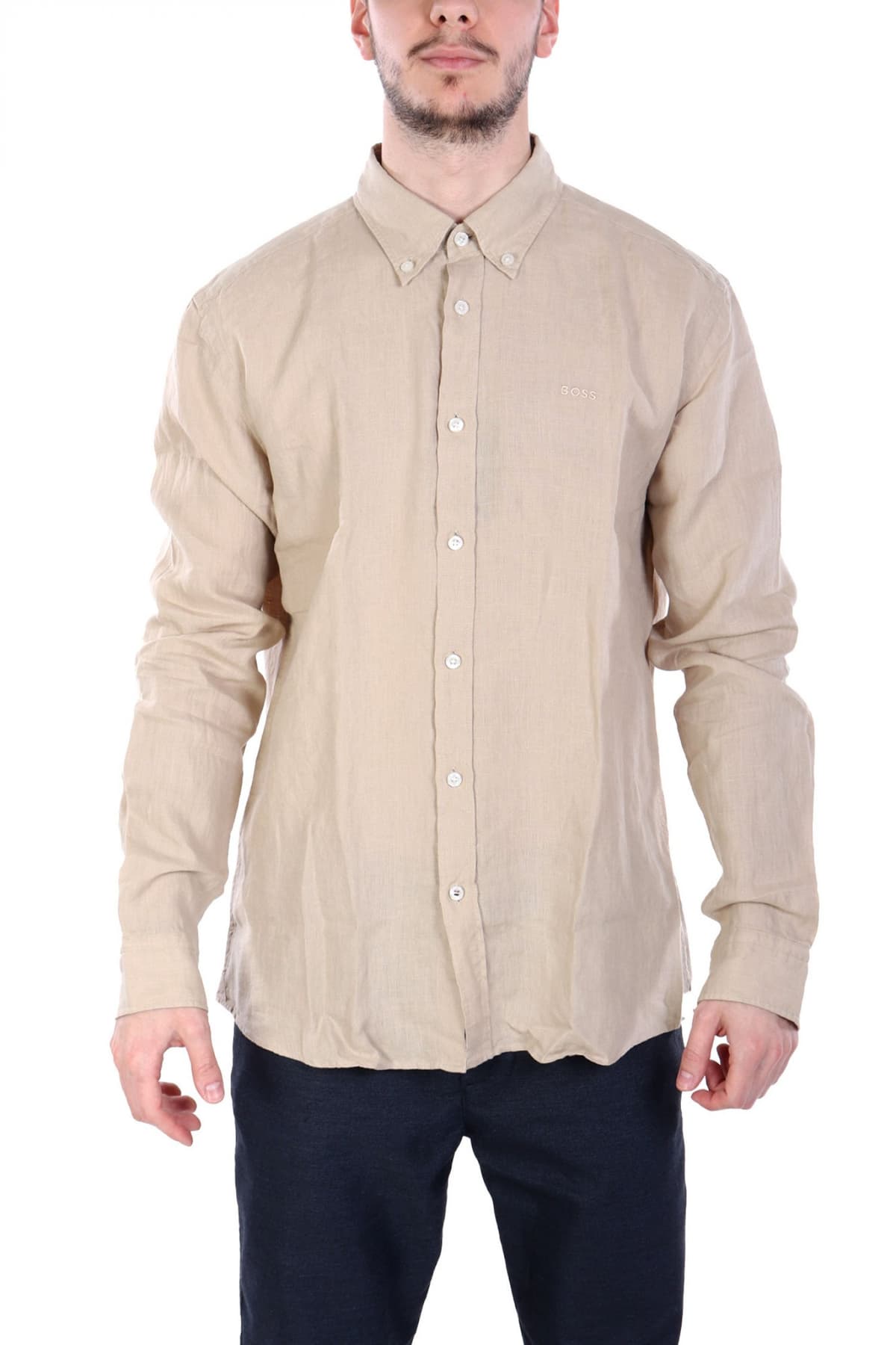 Men's Shirts Boss Khaki