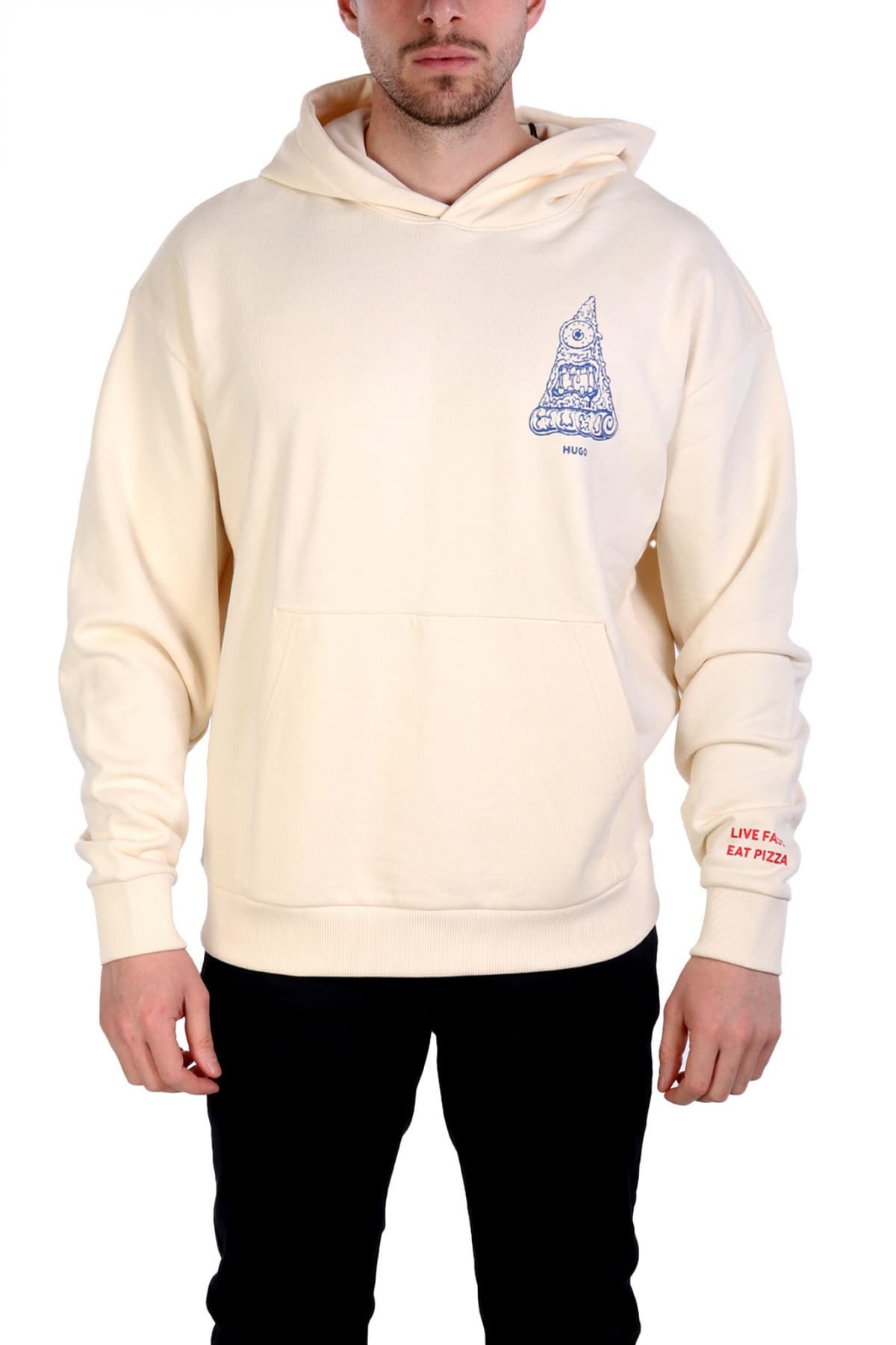 HUGO BLUE ΦΟΥΤΕΡ HOODIE NIZZERIOHOOD ΕΚΡΟΥ