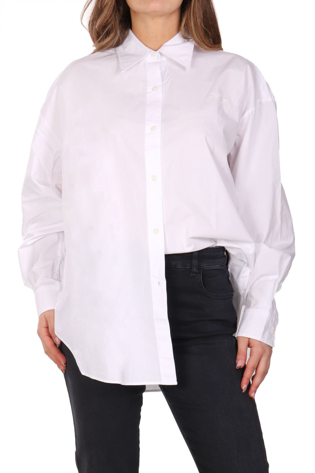 HUGO BLUE ΠΟΥΚΑΜΙΣΟ ELISANA_B LOGO ΛΕΥΚΟ