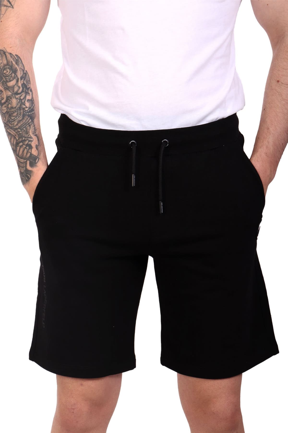 KARL LAGERFELD ΒΕΡΜΟΥΔΑ ΦΟΥΤΕΡ LOGO ΜΑΥΡΟ