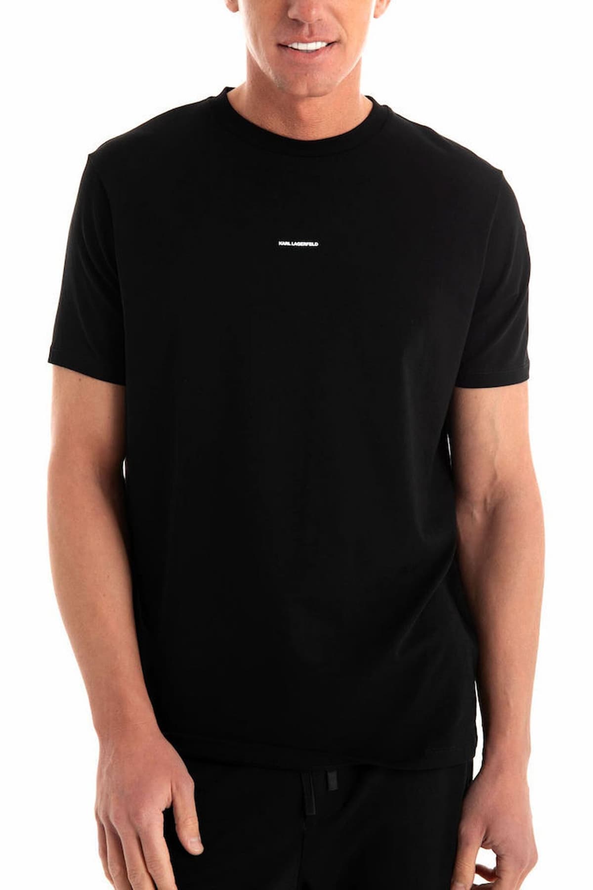 KARL LAGERFELD T-SHIRT LOGO ΜΑΥΡΟ