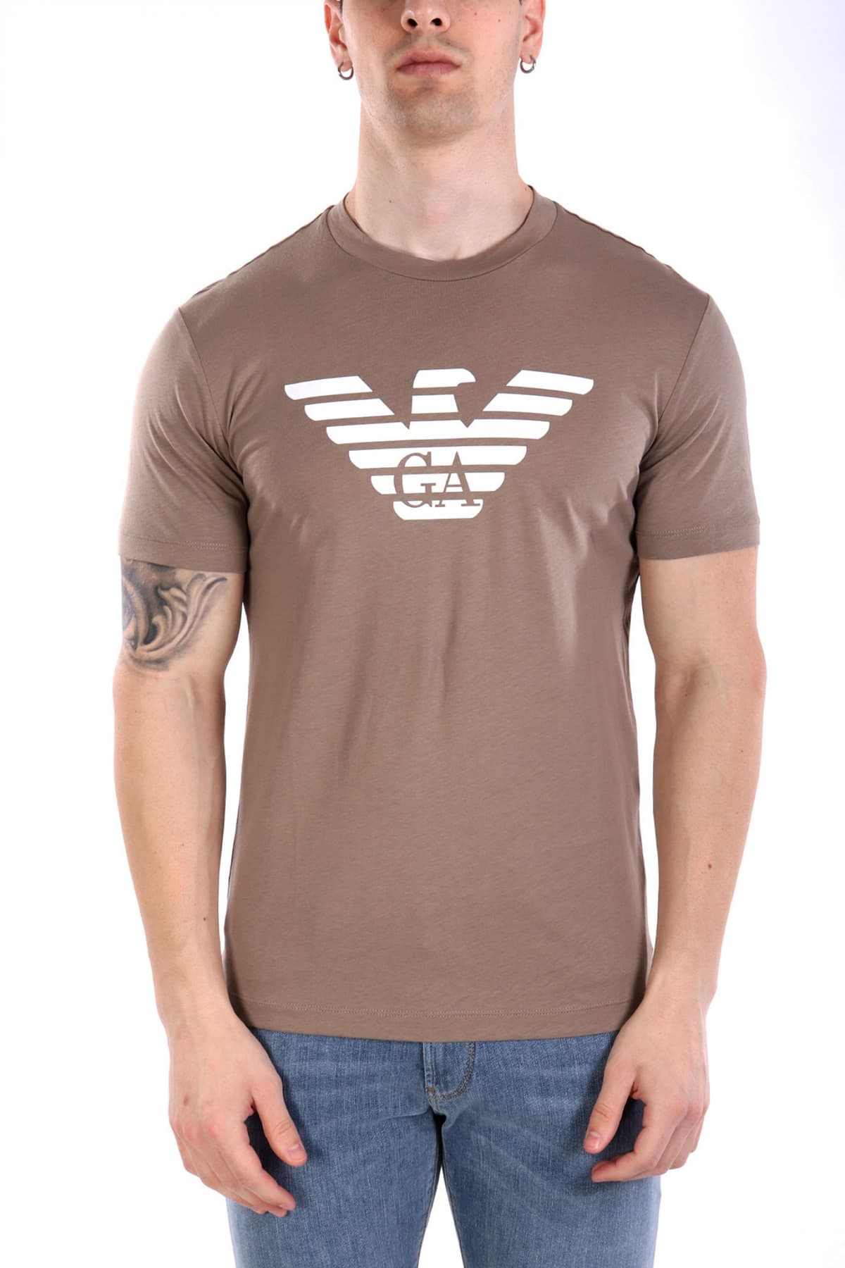 Men's T-Shirts Emporio Armani Brown