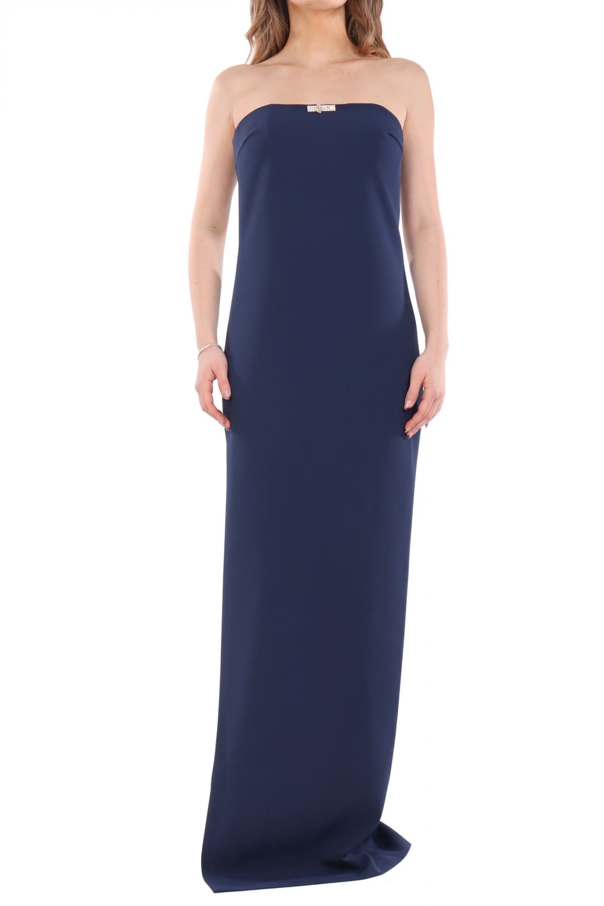 ELISABETTA FRANCHI ΦΟΡΕΜΑ MAXI ΣΤΡΑΠΛΕΣ ΣΚΟΥΡΟ ΜΠΛΕ