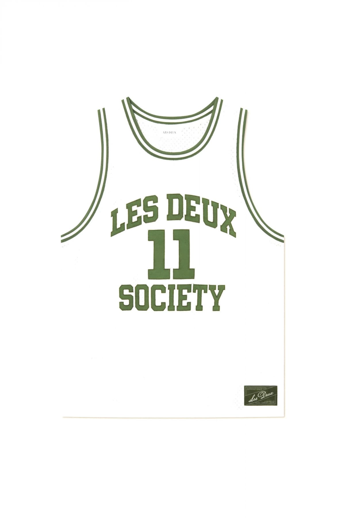 LES DEUX T-SHIRT ΑΜΑΝΙΚΟ SILAS MESH LOGO ΛΕΥΚΟ-ΠΡΑΣΙΝΟ