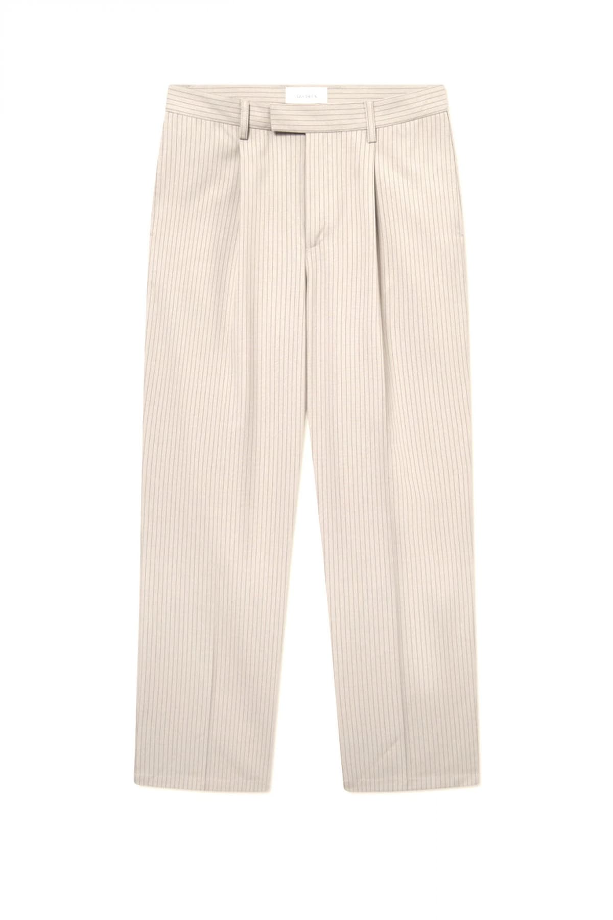 LES DEUX ΠΑΝΤΕΛΟΝΙ CHINO ΠΙΕΤΑ REECE PLEATED PINSTRIPE ΡΙΓΕ ΜΠΕΖ-ΚΑΦΕ