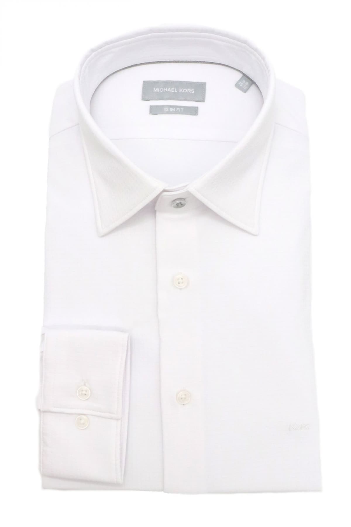 MICHAEL KORS ΠΟΥΚΑΜΙΣΟ ΜΙΚΡΟΣΧΕΔΙΟ SLIM FIT PERFORMANCE DOBBY ΛΕΥΚΟ