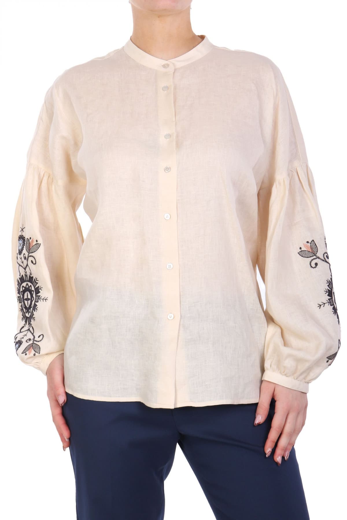 MAX MARA WEEKEND ΠΟΥΚΑΜΙΣΟ ΜΑΟ ILEX ΛΙΝΟ ΚΕΝΤΗΜΑ ΜΑΝΙΚΙΑ ΕΚΡΟΥ