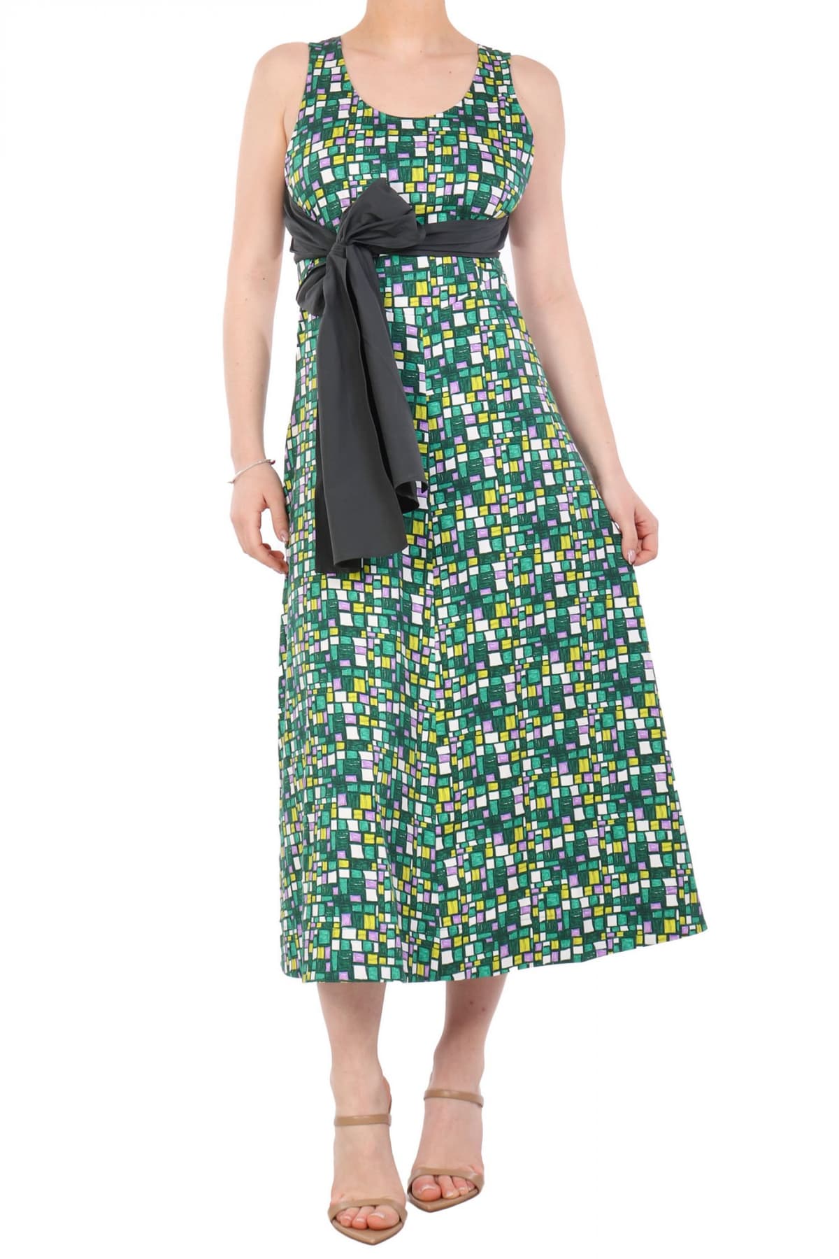 MAX MARA WEEKEND ΦΟΡΕΜΑ FRISIA MIDI ΑΝΟΙΧΤΗ ΠΛΑΤΗ ΚΑΡΩ ΠΟΛΥΧΡΩΜΟ