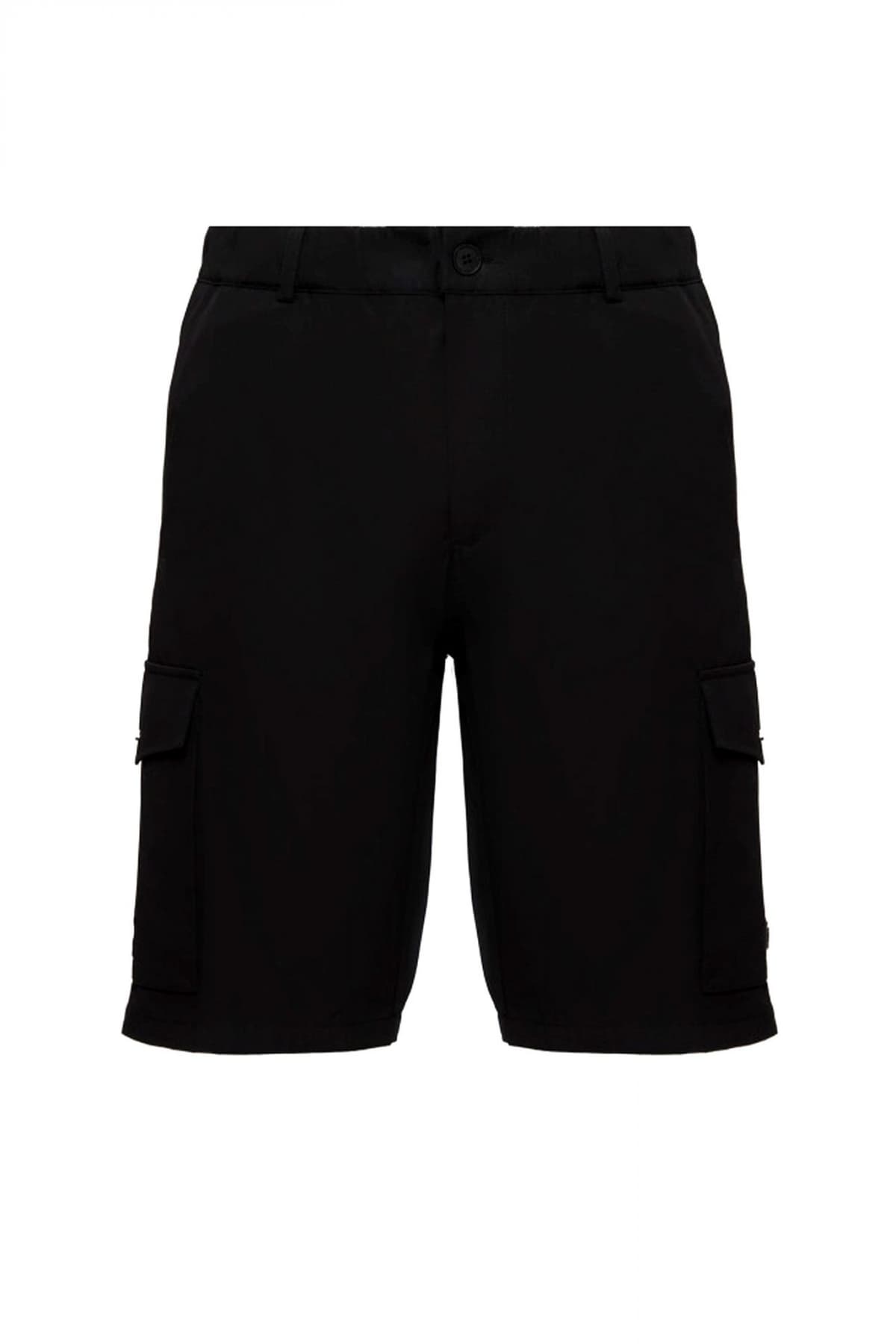 KARL LAGERFELD ΒΕΡΜΟΥΔΑ CARGO METALLIC LOGO ΜΑΥΡΟ