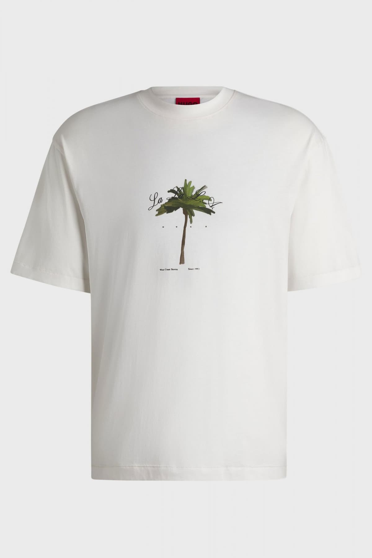 HUGO T-SHIRT DUWOM LOGO ΕΚΡΟΥ