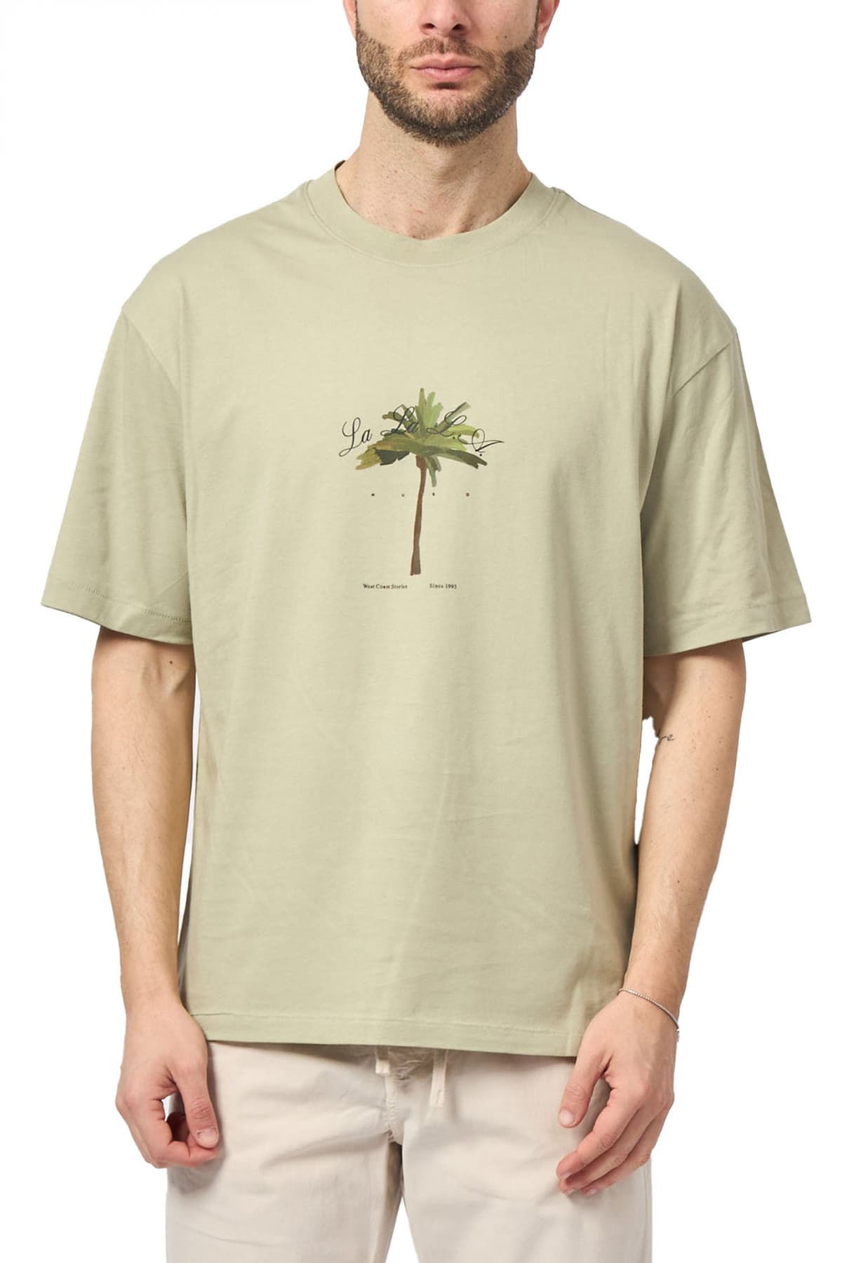 HUGO T-SHIRT DUWOM LOGO ΕΚΡΟΥ