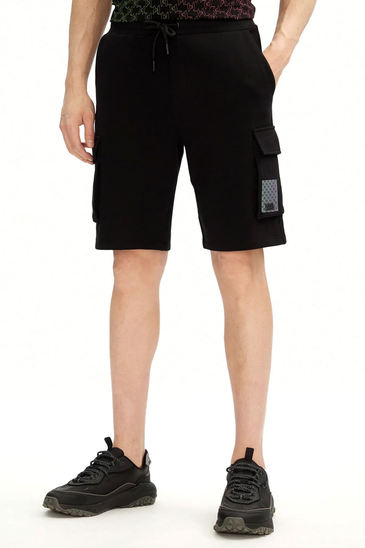 KARL LAGERFELD ΒΕΡΜΟΥΔΑ ΦΟΥΤΕΡ CARGO LOGO ΜΑΥΡΟ