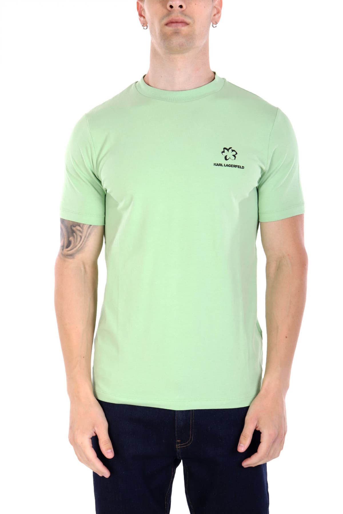 KARL LAGERFELD T-SHIRT LOGO ΜΑΥΡΟ