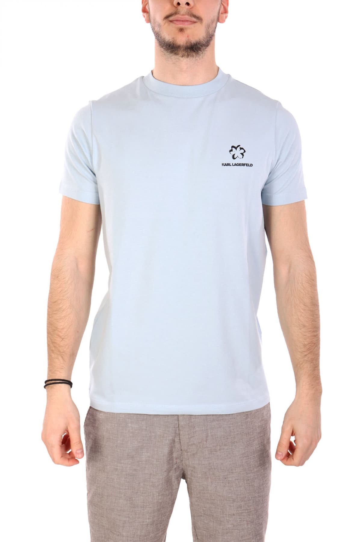 KARL LAGERFELD T-SHIRT LOGO ΜΑΥΡΟ
