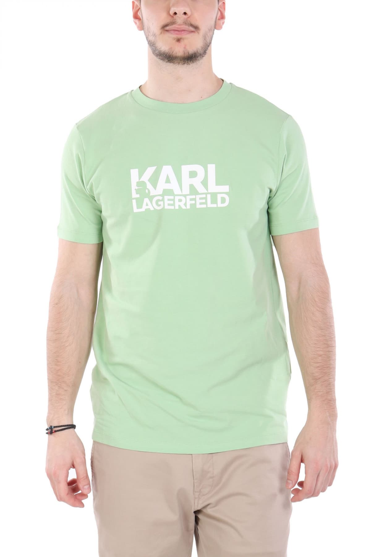KARL LAGERFELD T-SHIRT CREW NECK LOGO ΜΠΟΡΝΤΩ