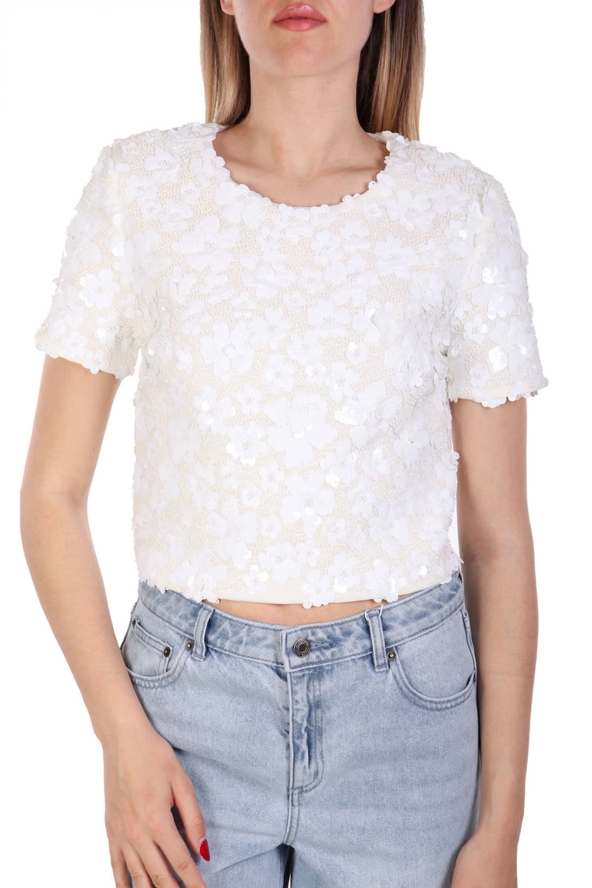 MICHAEL KORS CROP TOP ΠΑΓΕΤΑ ΛΕΥΚΟ