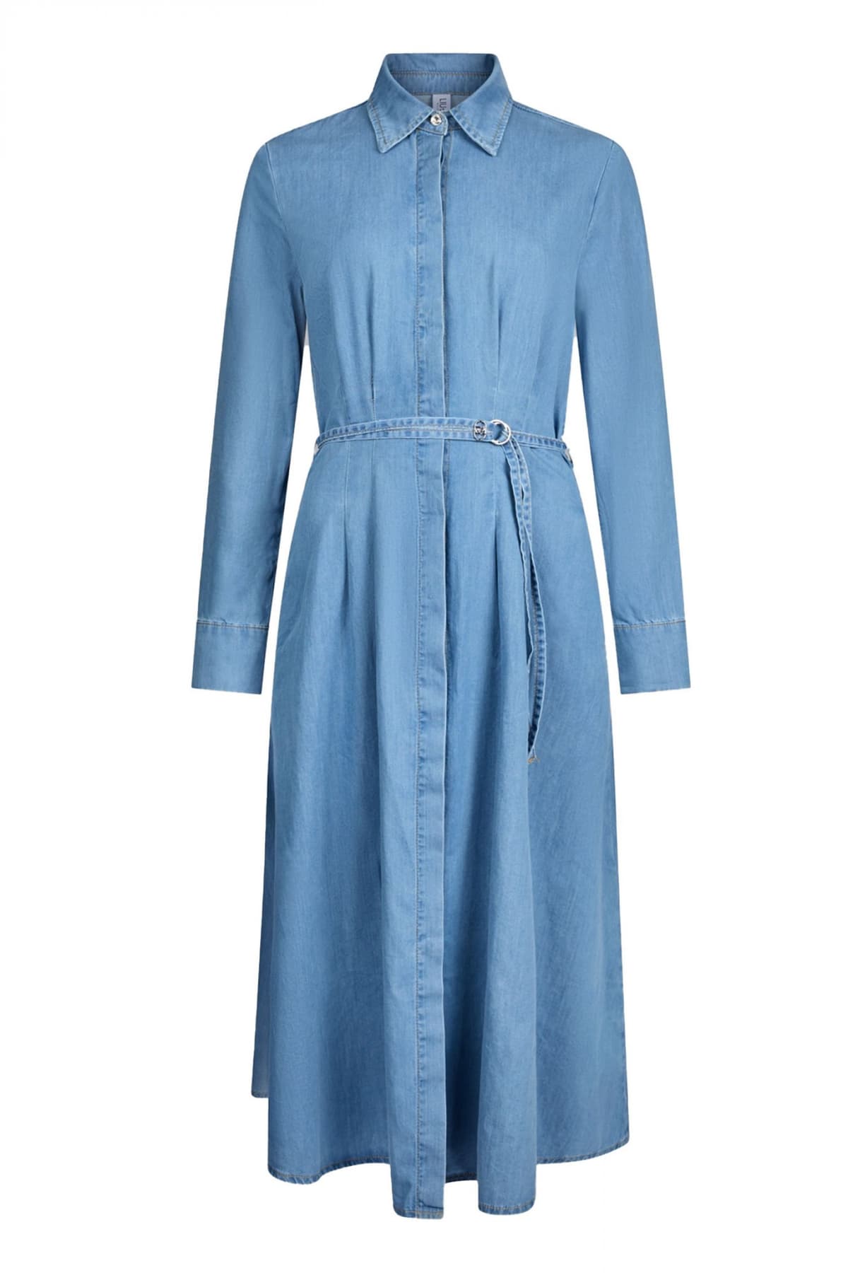LIU-JO ΦΟΡΕΜΑ MAXI ΣΕΜΙΖΙΕ ΜΕ ΑΠΟΣΠΩΜΕΝΗ ΖΩΝΗ ΑΝΟΙΧΤΟ ΜΠΛΕ