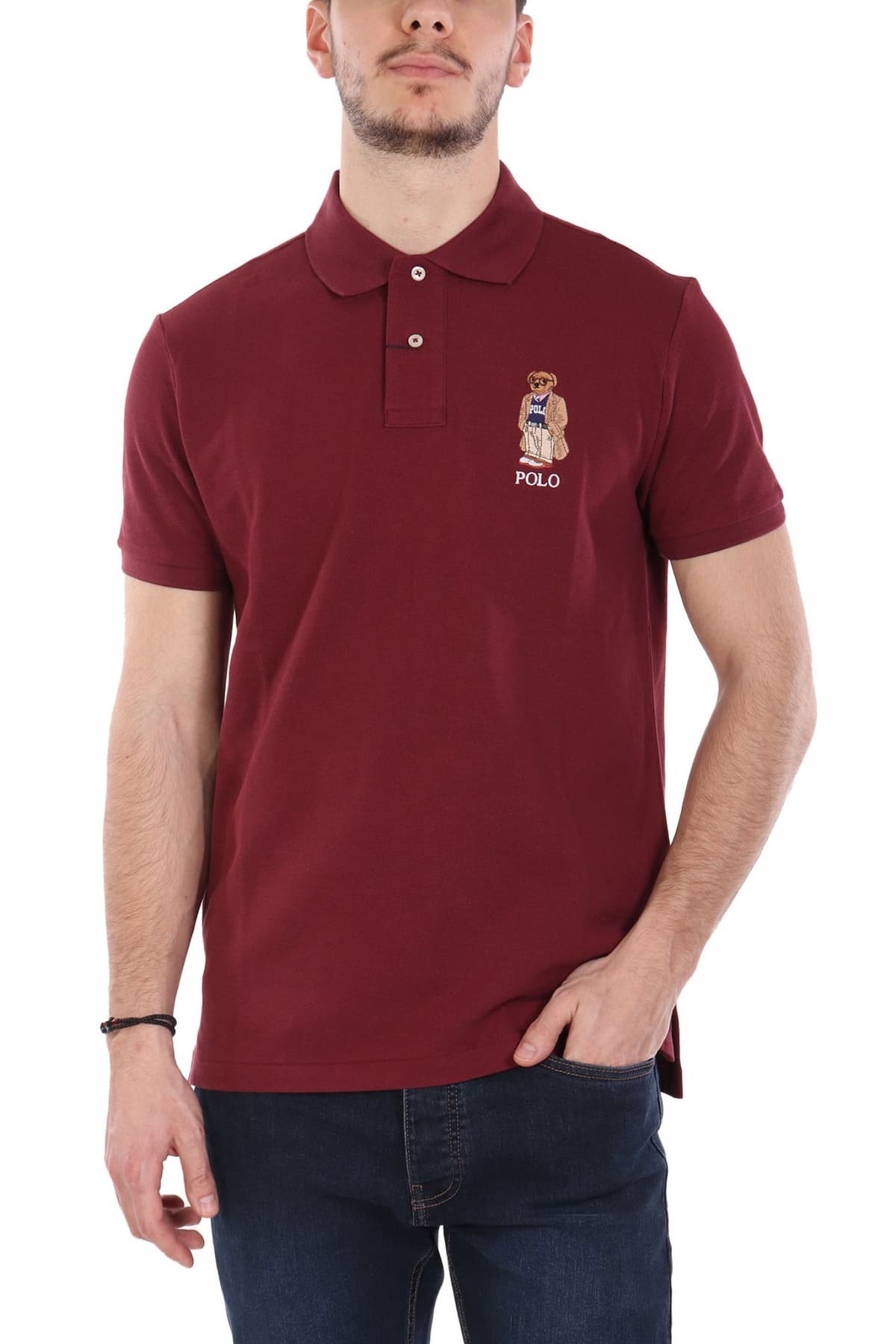 RALPH LAUREN POLO CUSTOM SLIM FIT LOGO BEAR ΜΠΟΡΝΤΩ