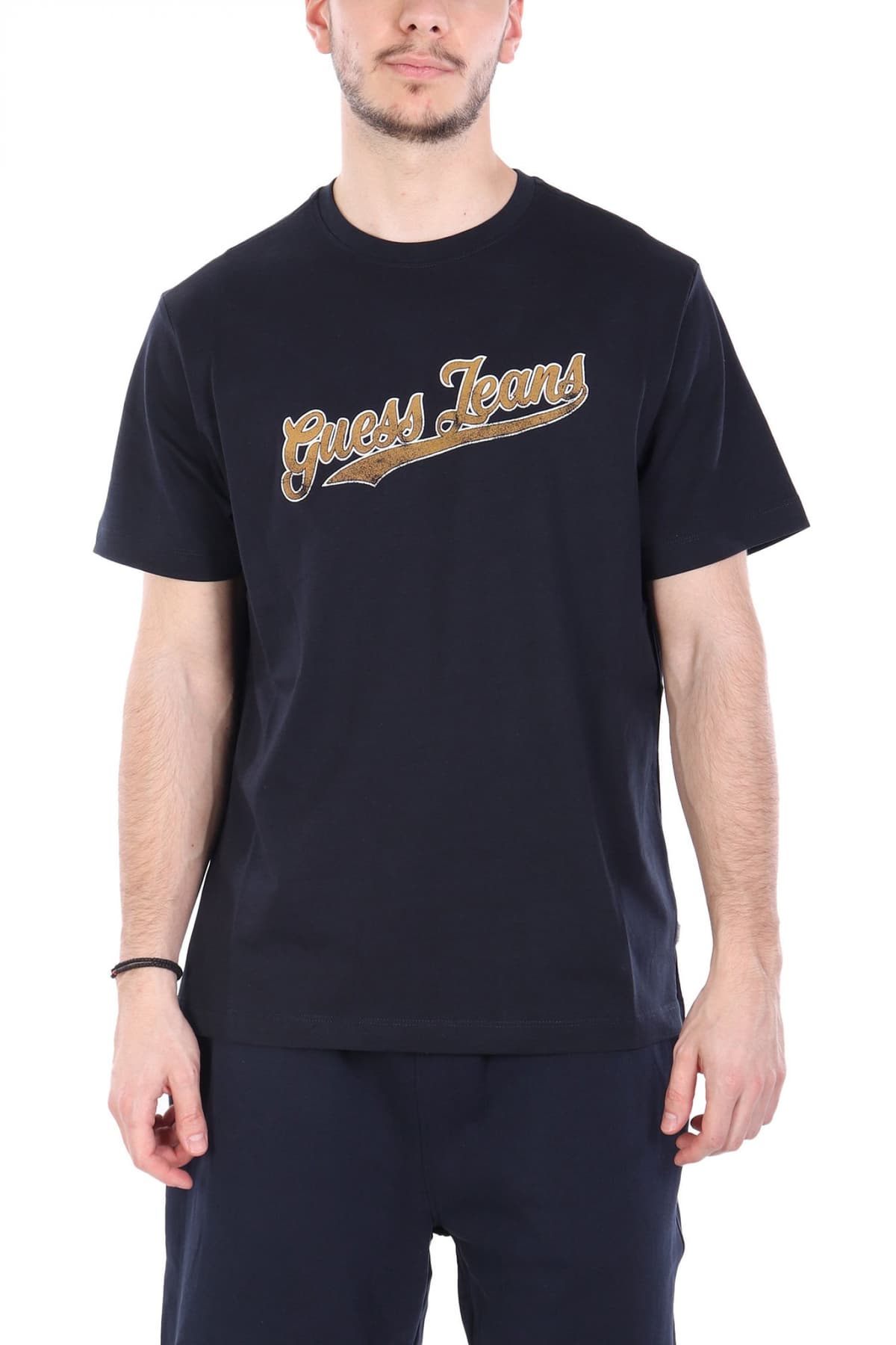 GUESS JEANS T-SHIRT CREWNECK REGULAR FIT ΡΟΖ