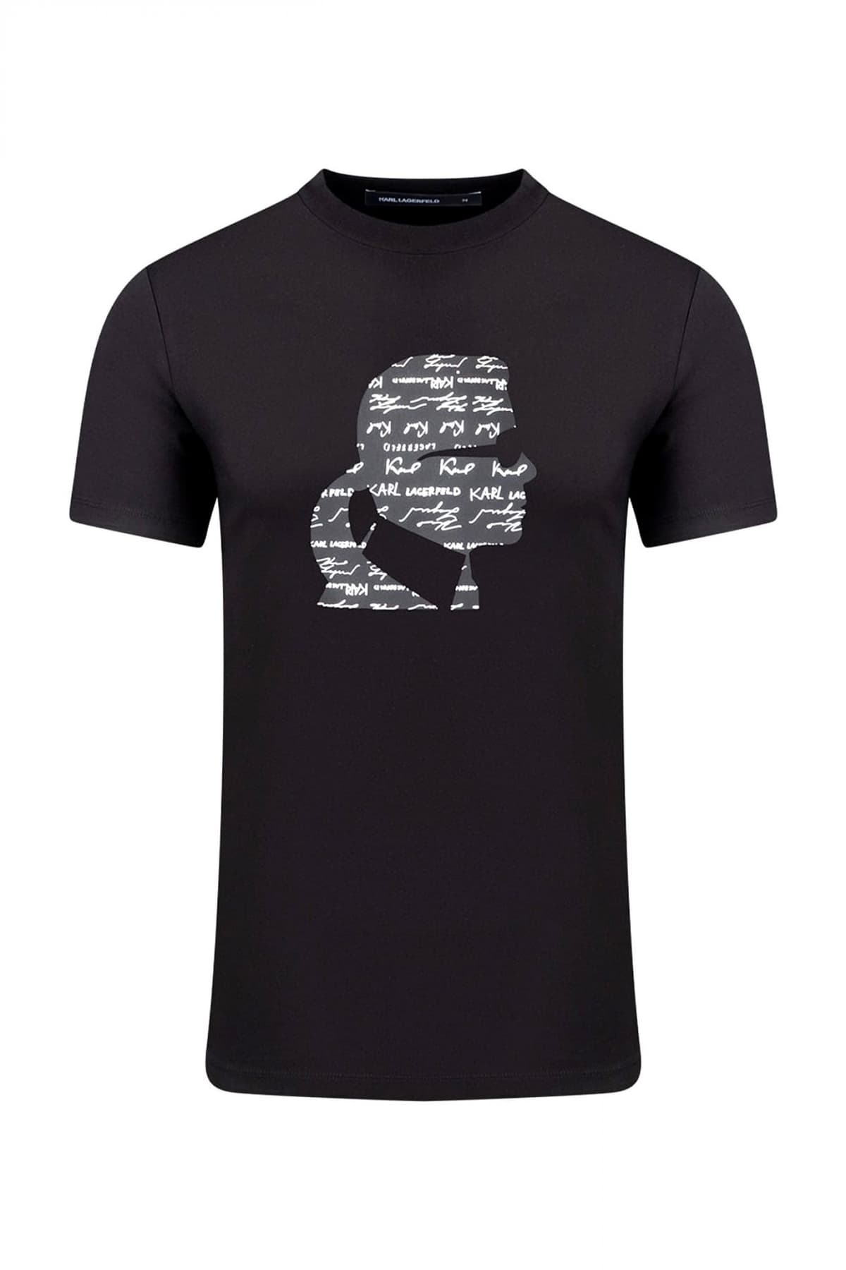 KARL LAGERFELD T-SHIRT CREW NECK LOGO ΜΑΥΡΟ