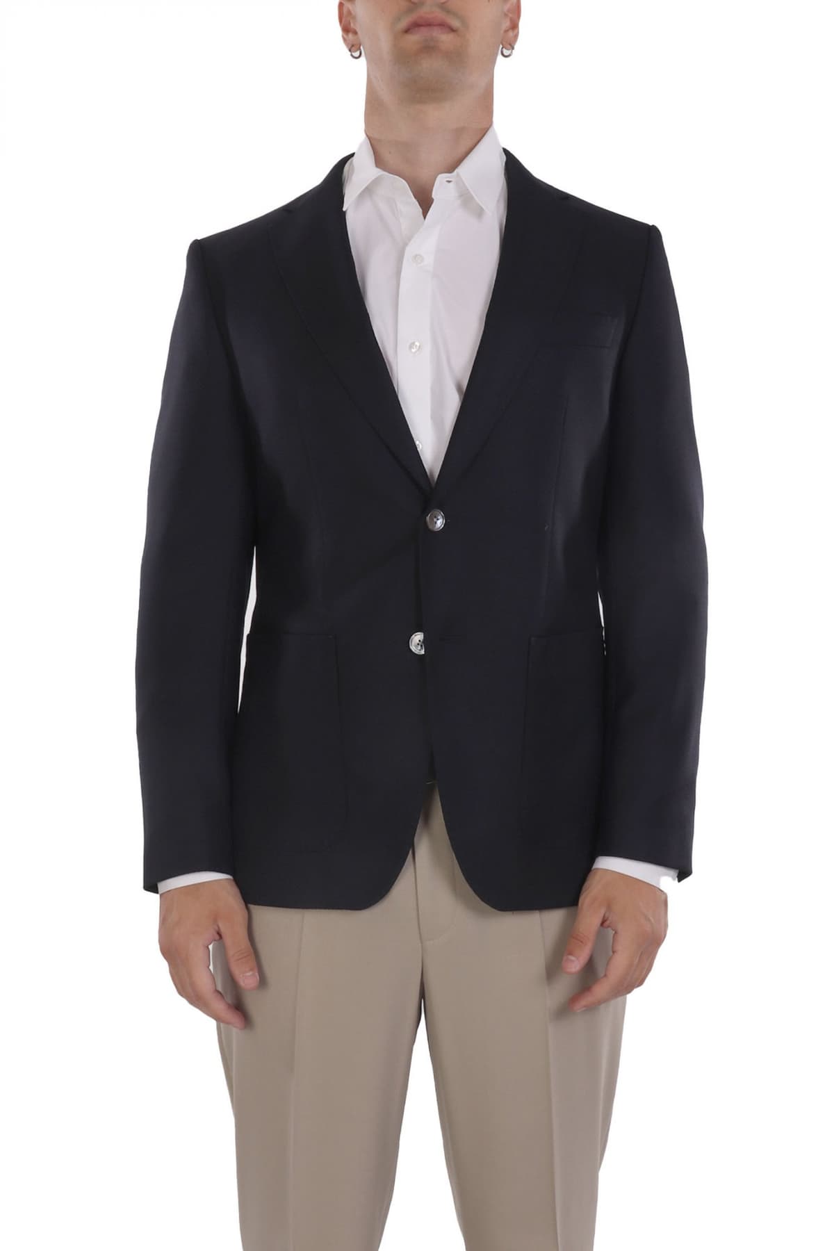 BOSS ΣΑΚΑΚΙ BLAZER ΜΙΚΡΟΣΧΕΔΙΟ SLIM FIT H-HUTSON-2PP-253 ΜΠΛΕ