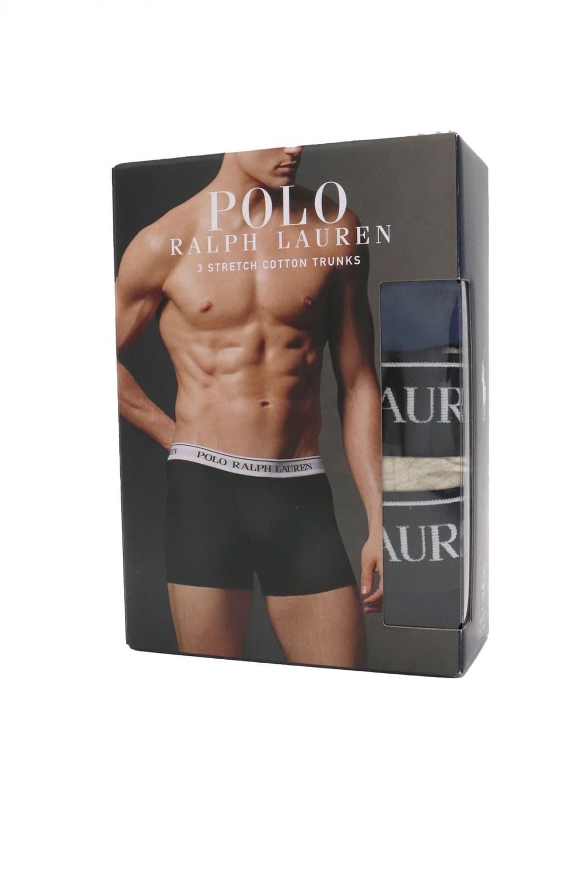 RALPH LAUREN UNDERWEAR ΕΣΩΡΟΥΧΟ ΣΕΤ 3PACK STRETCH COTTON TRUNK ΜΠΛΕ-ΓΚΡΙ-ΜΑΥΡΟ