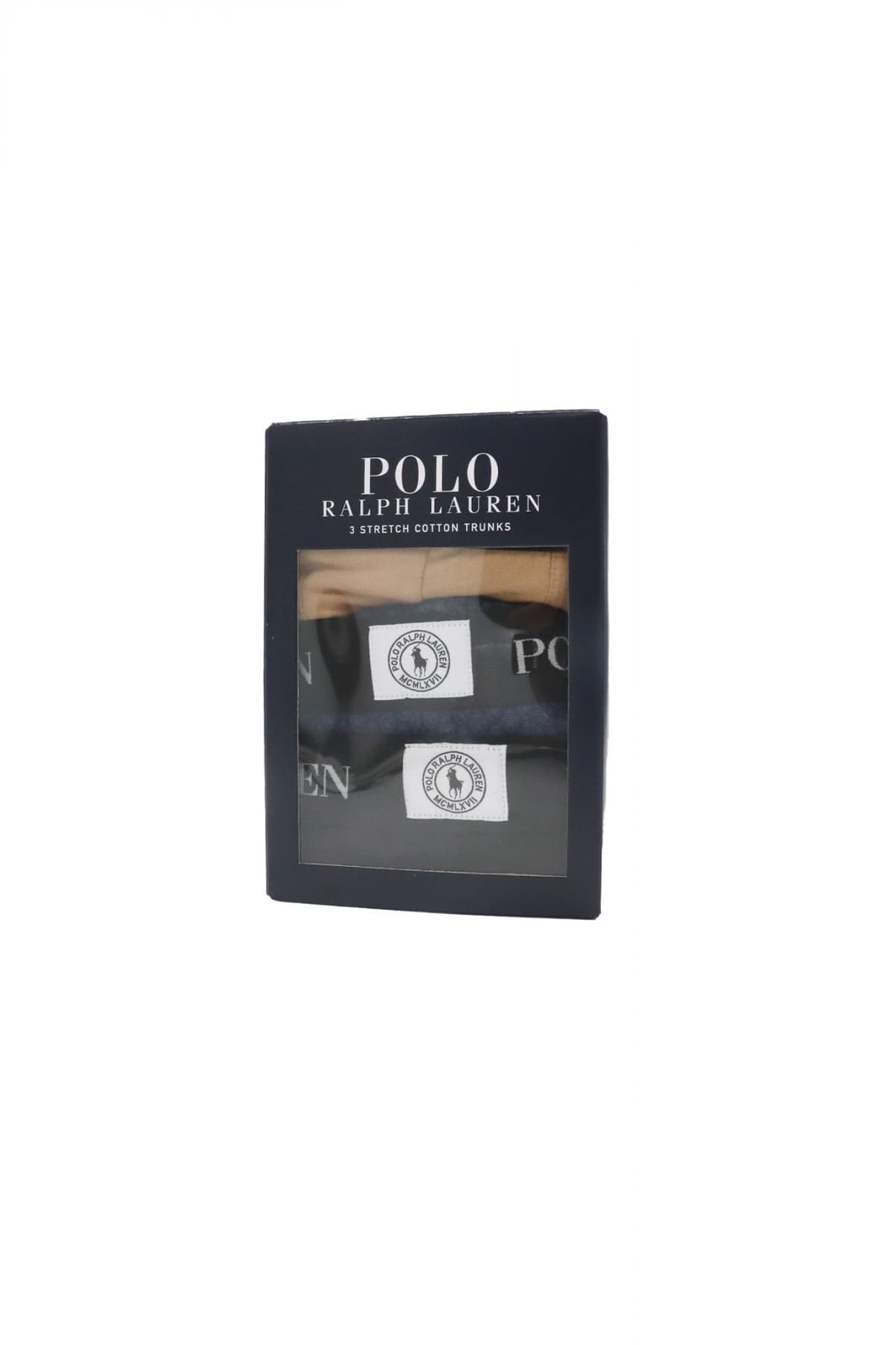 RALPH LAUREN UNDERWEAR ΕΣΩΡΟΥΧΟ ΣΕΤ 3PACK STRETCH COTTON TRUNK ΜΠΛΕ-ΜΠΕΖ-ΜΑΥΡΟ