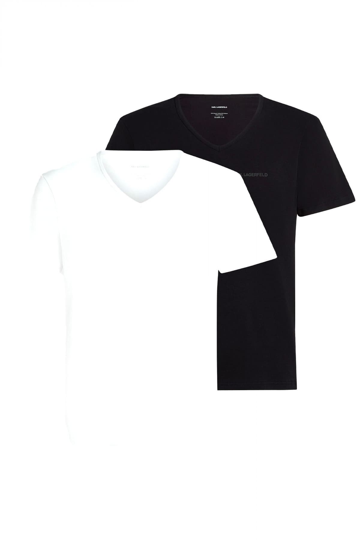 KARL LAGERFELD ΕΣΩΡΟΥΧΑ V NECK 2PACK T-SHIRT ΜΑΥΡΟ-ΛΕΥΚΟ