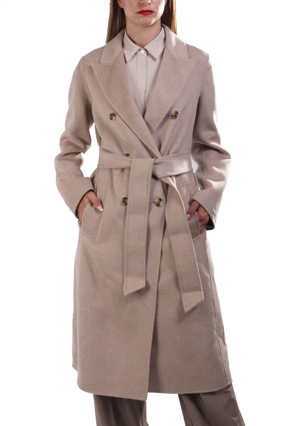 MARELLA ΠΑΛΤΟ ARA ΣΤΑΥΡΩΤΟ ΑΠΟΣΠΩΜΕΝΗ ΖΩΝΗ ΜΠΕΖ