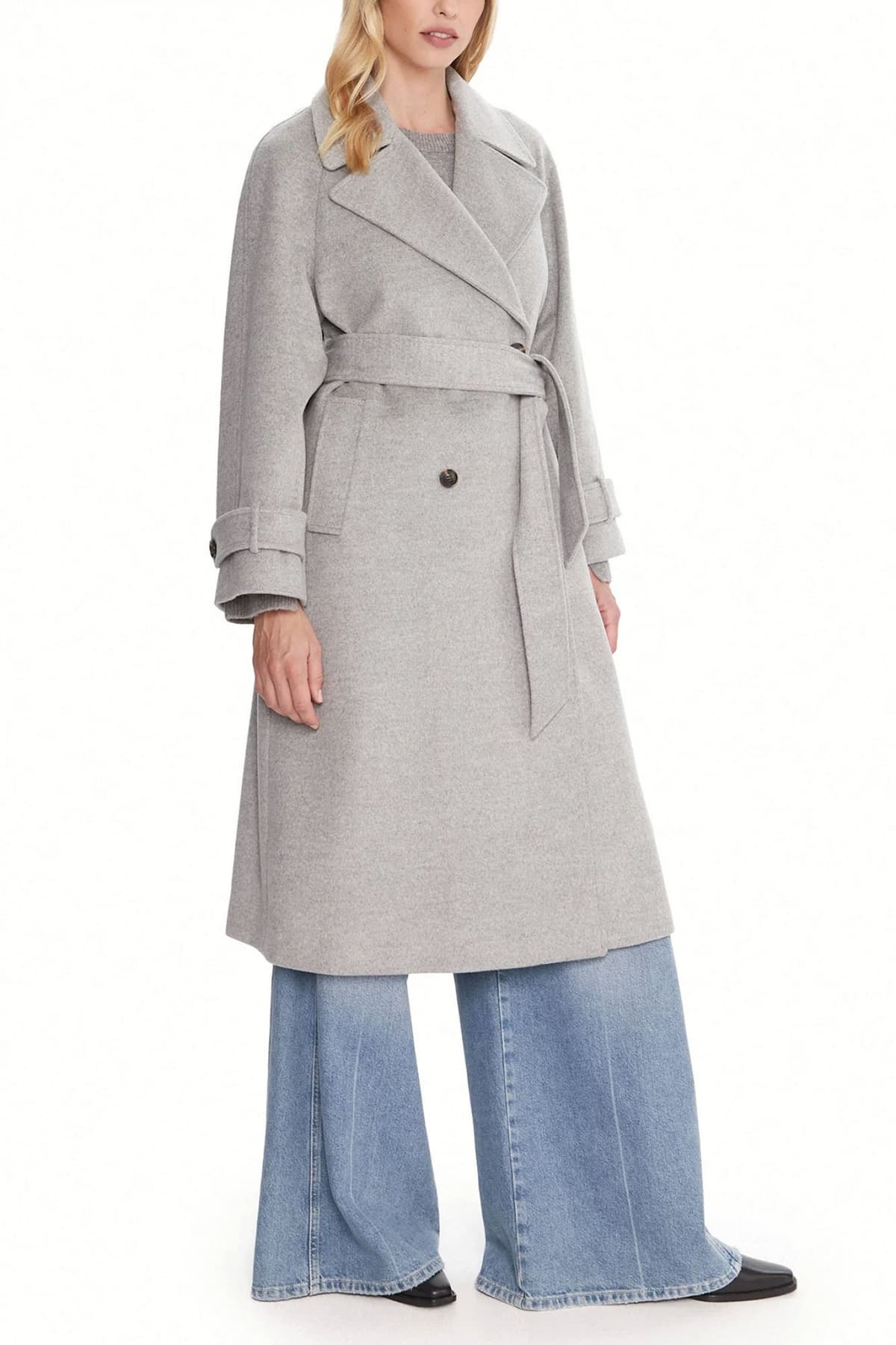 MARELLA ΠΑΛΤΟ TENNA ΣΤΑΥΡΩΤΟ ΑΠΟΣΠΩΜΕΝΗ ΖΩΝΗ ΓΚΡΙ